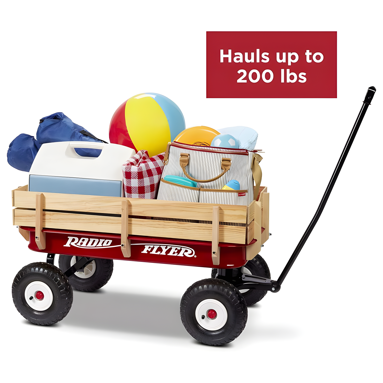 Full-Size All-Terrain Steel and Wood Pull Food & Drink Server