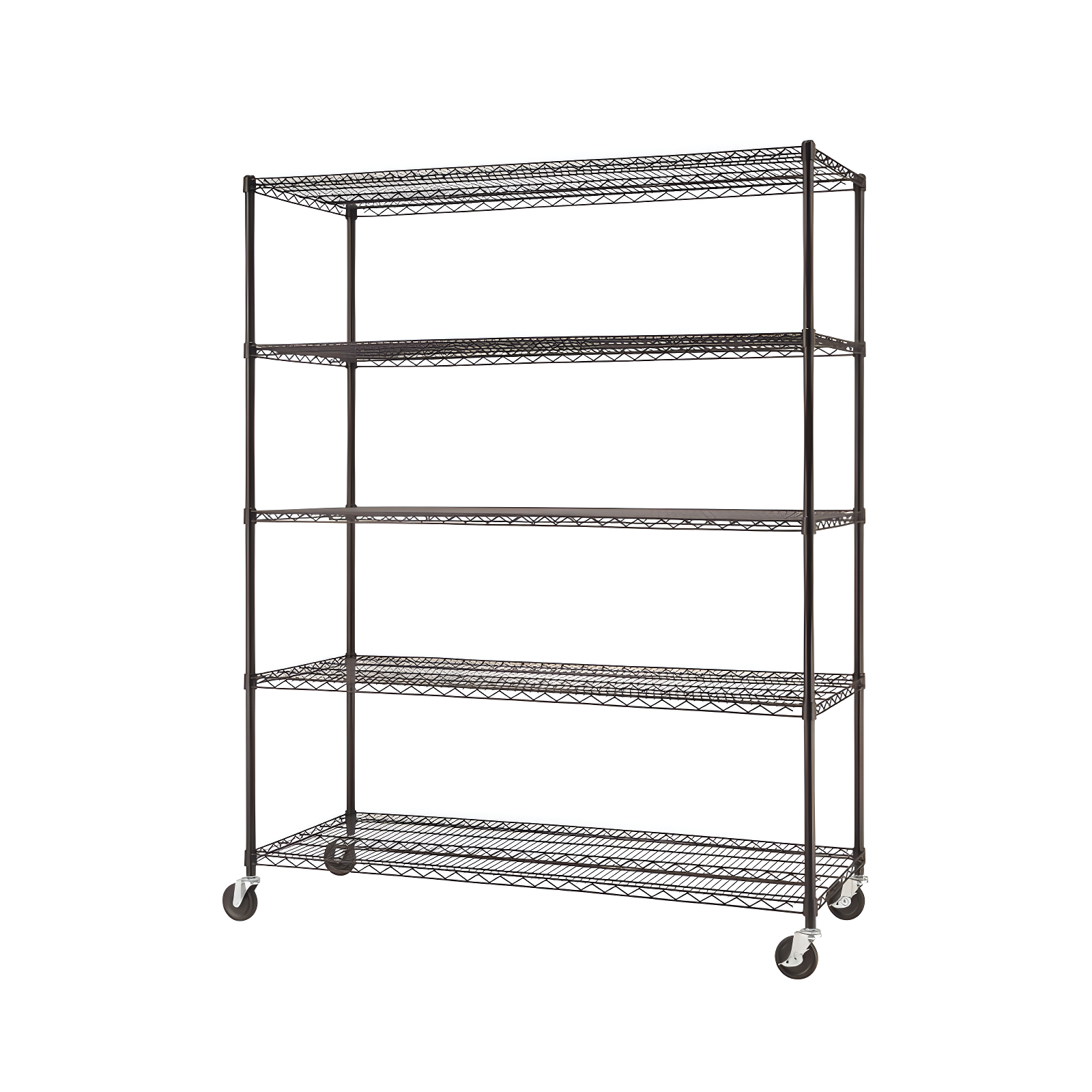 Trinity TRINITY EcoStorage 5-Tier NSF Rolling Steel Wire Shelving Unit w/ Wheels (60 in. W x 24 in. D)
