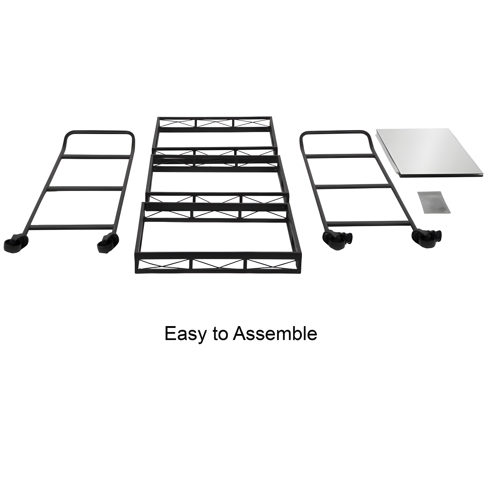 Kate and Laurel Ketia Rectangle Metal Bar Cart, 23x13x35, Black