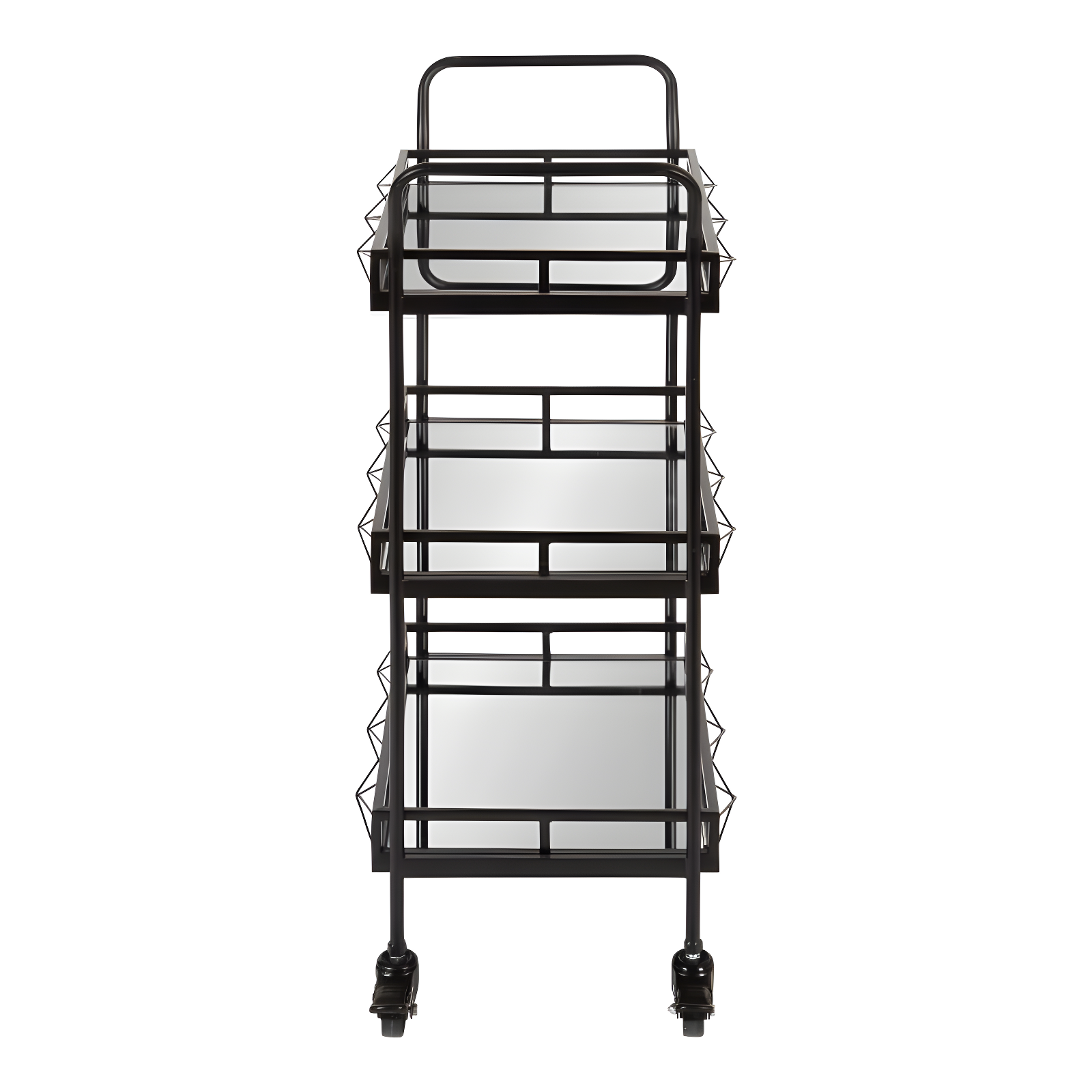 Kate and Laurel Ketia Rectangle Metal Bar Cart, 23x13x35, Black
