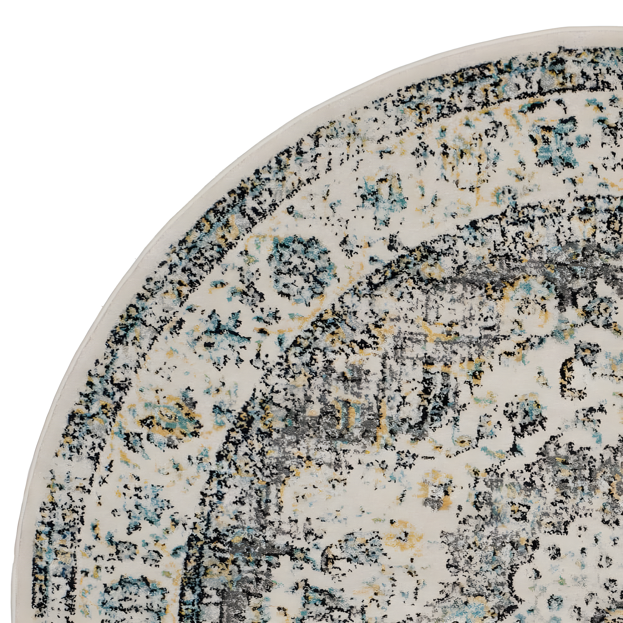 Evoke EVK220 Power Loomed Area Rug - Grey/Gold - 9' Round - Safavieh.
