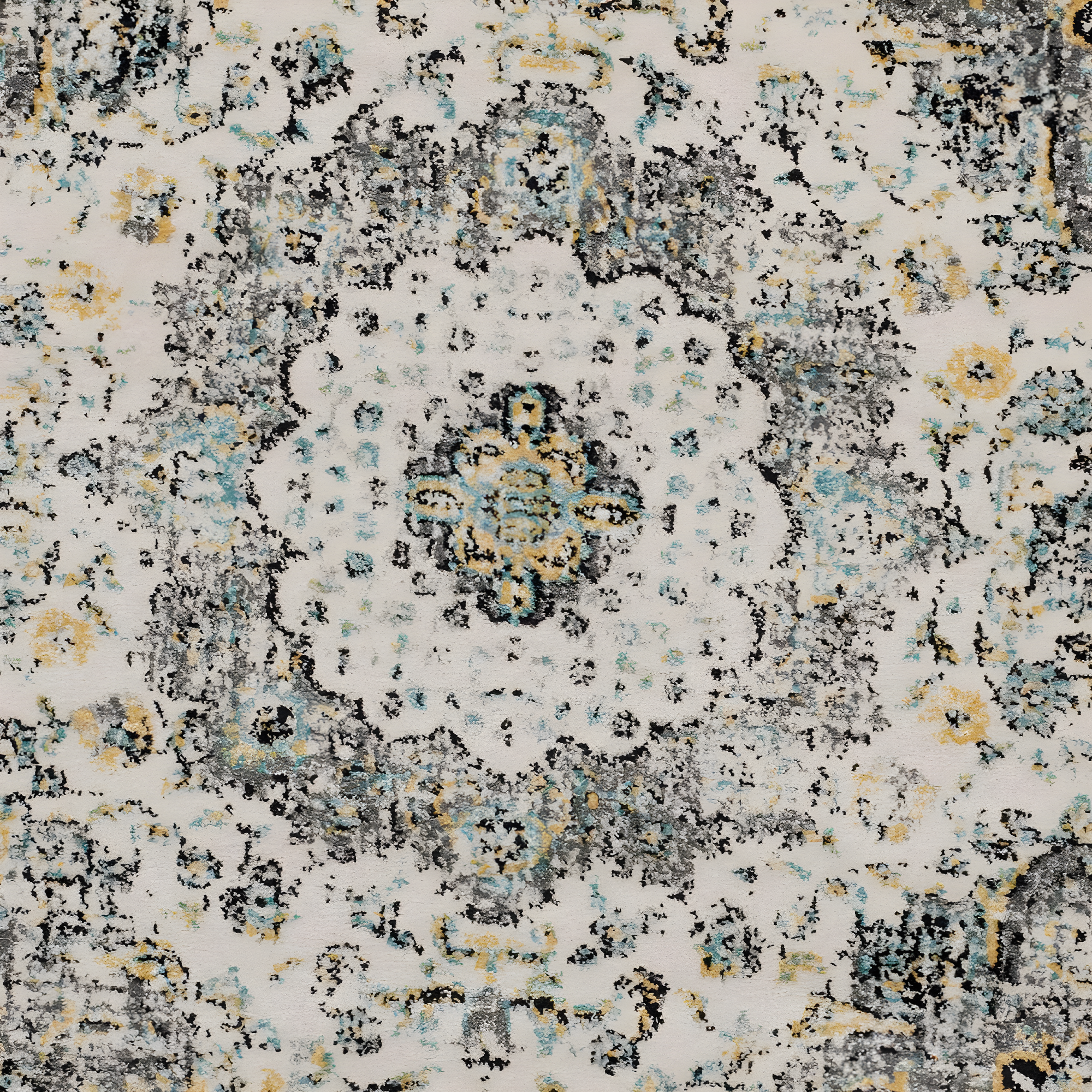 Evoke EVK220 Power Loomed Area Rug - Grey/Gold - 9' Round - Safavieh.