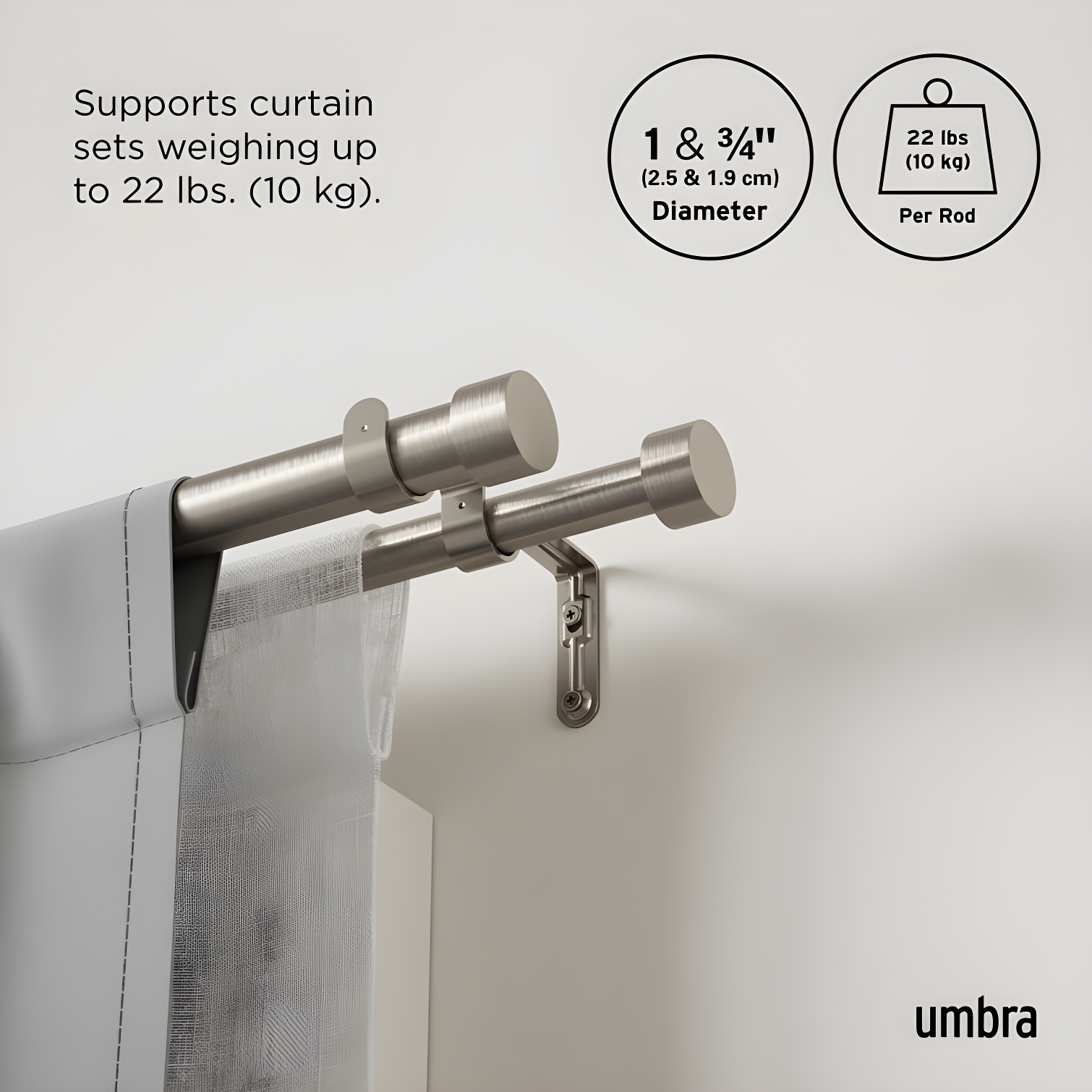 Cappa Drapery Solutions Double Curtain Rod