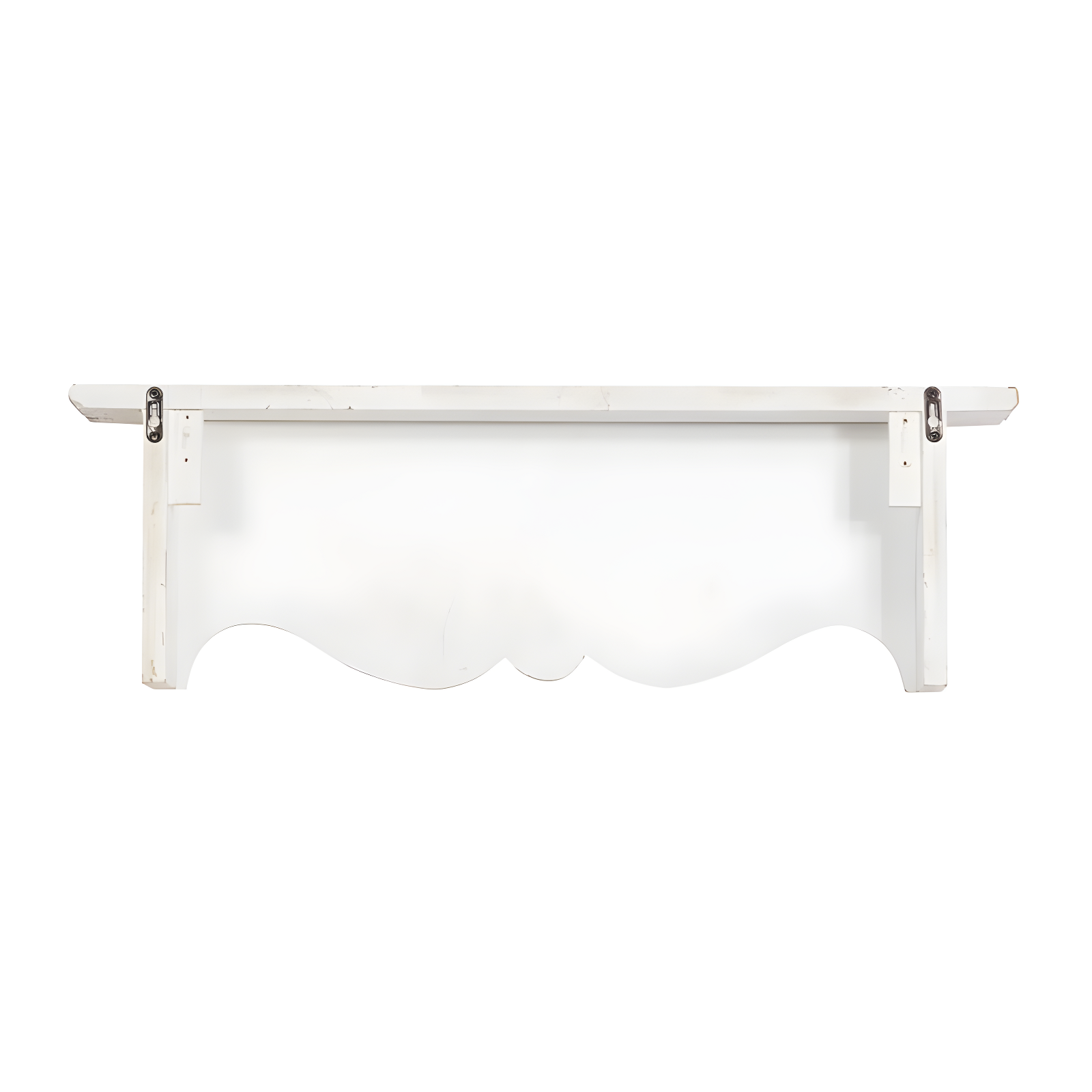 Kelly Clarkson Home Elicia White Wood Scroll Distressed 1 Shelf Room Wall Shelf