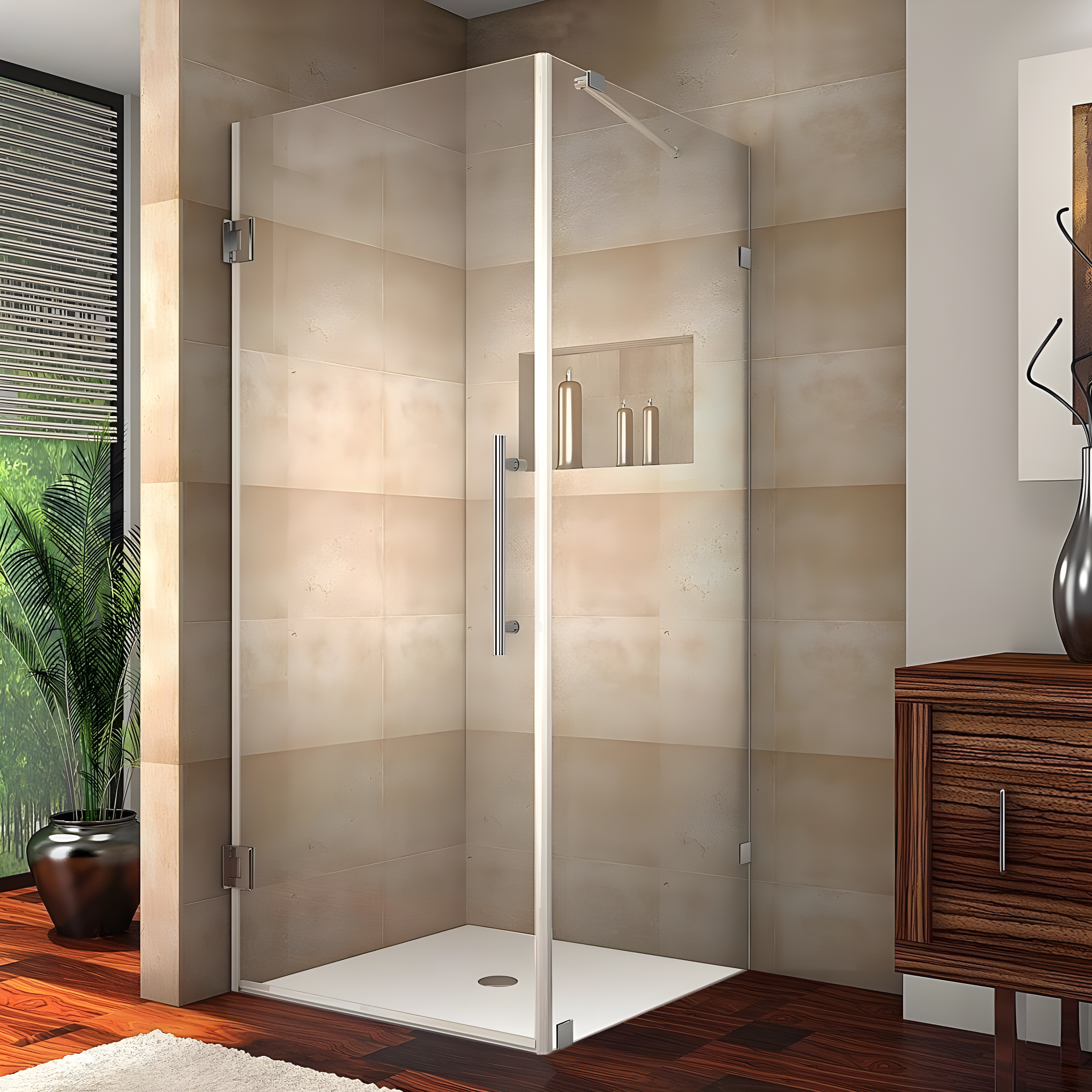 Aston Aquadica 36" W x 36" D x 72" H Hinged Frameless Shower Enclosure SEN988-CH-36-10
