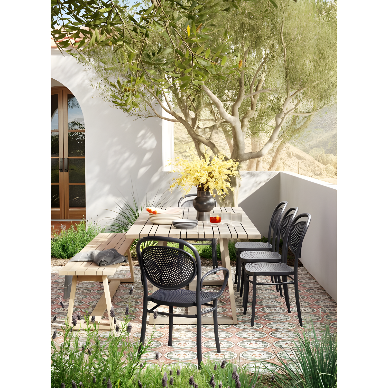 Siterra Painter's Palette 16 Piece Dinnerware Set, Service for 4