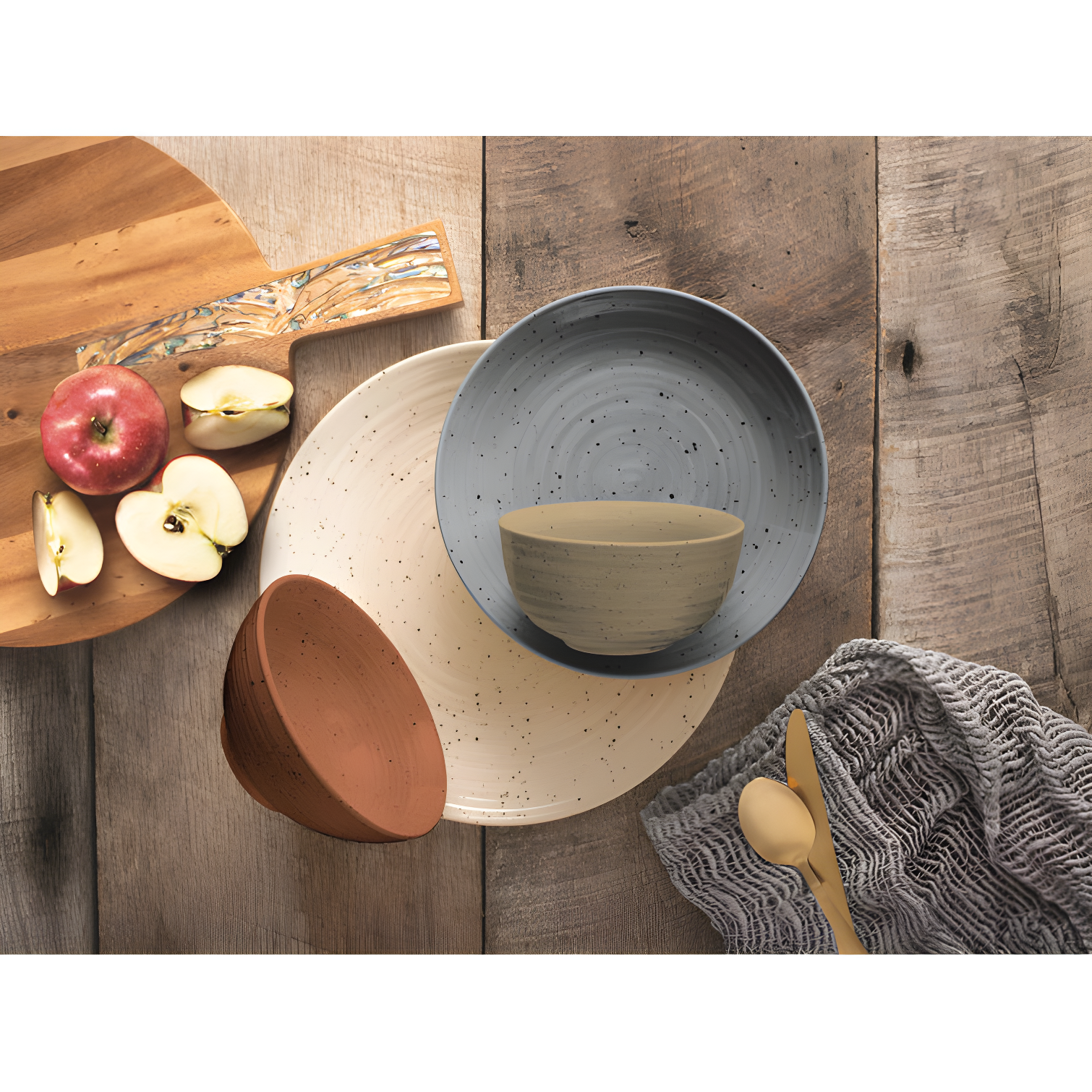 Siterra Painter's Palette 16 Piece Dinnerware Set, Service for 4