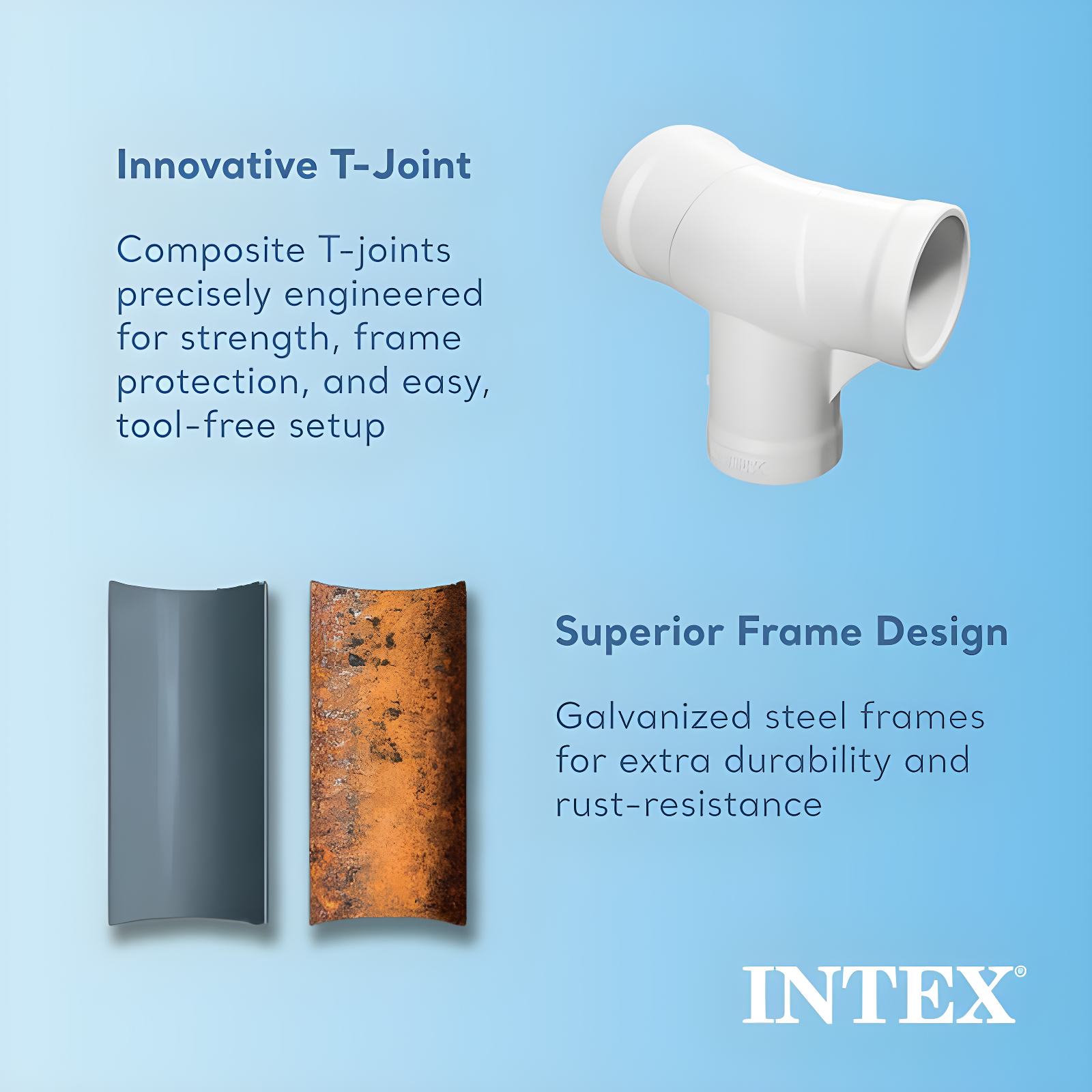 Intex Plastic Rectangle Frame Set Pool 23.62'' H x 59'' W x 86.62'' L