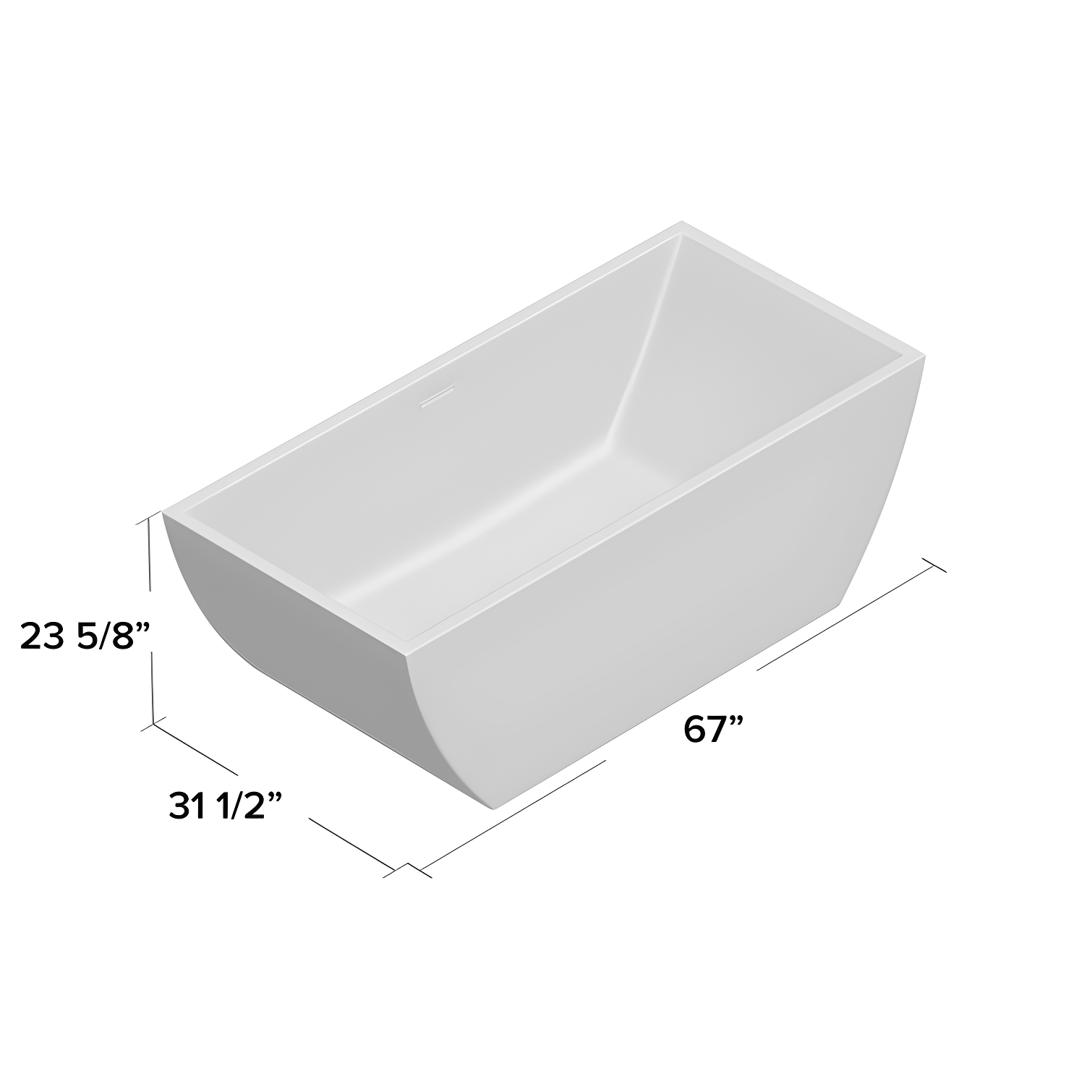 66.9" x 33" Freestanding Soaking Bathtub