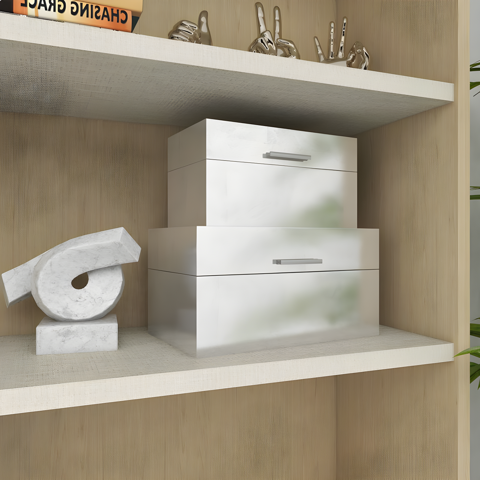CosmoLiving by Cosmopolitan Wooden Decorative Box with Textured Foiled Exterior Set