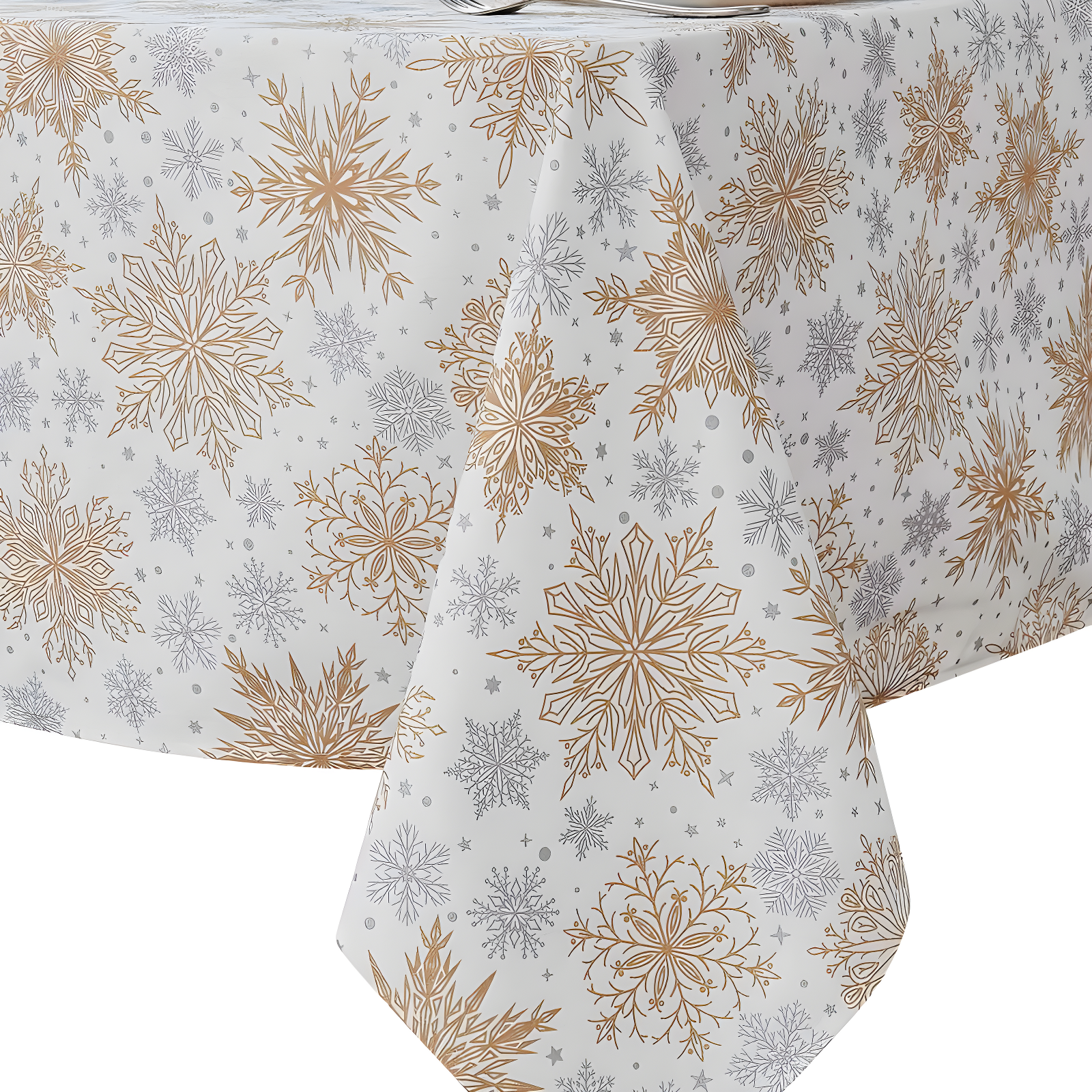 Avanti Linens Snowflakes 52" X 70" Tablecloth