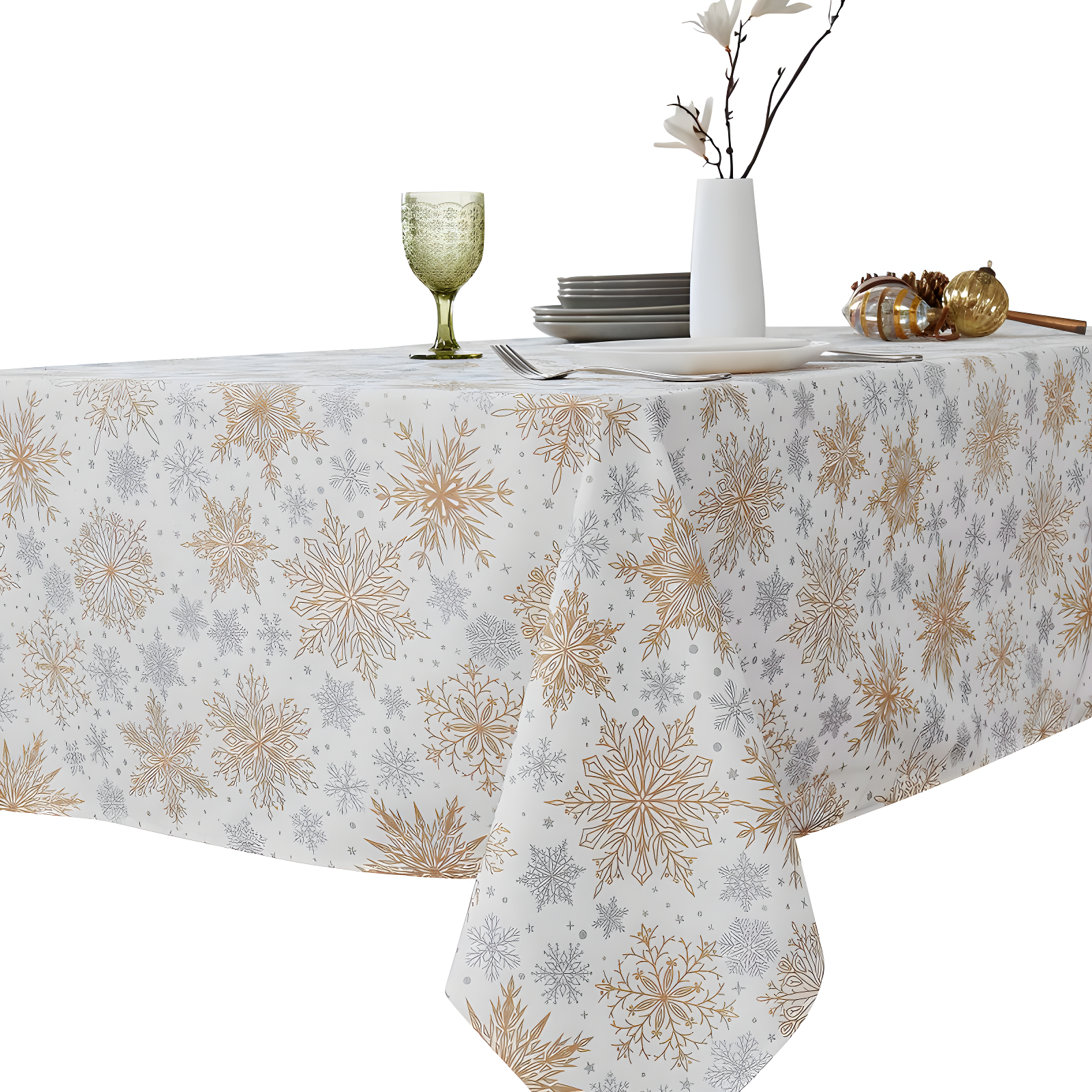 Avanti Linens Snowflakes 52" X 70" Tablecloth