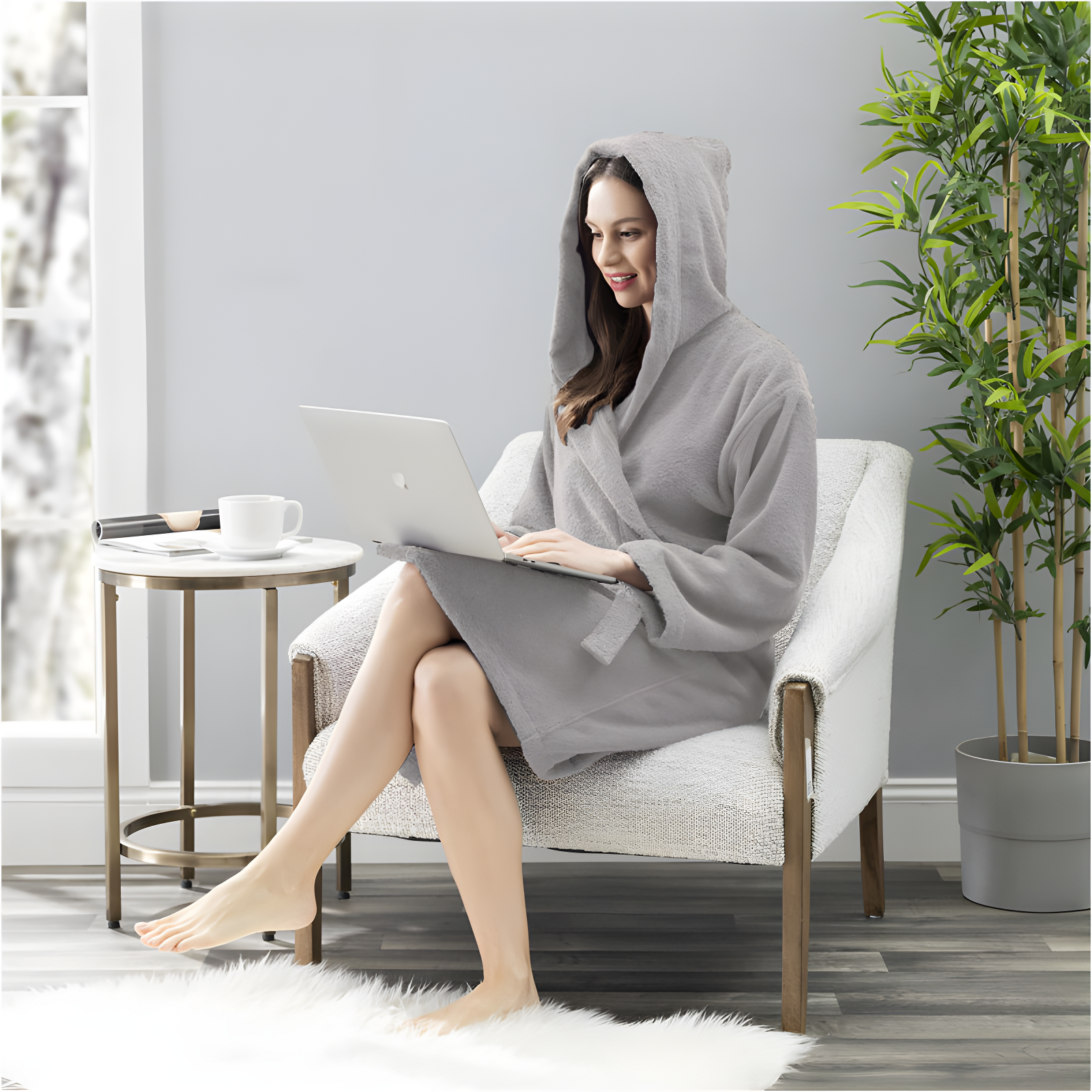 Nine West Hooded  Turkish Cotton Unisex Bath Robe Collection