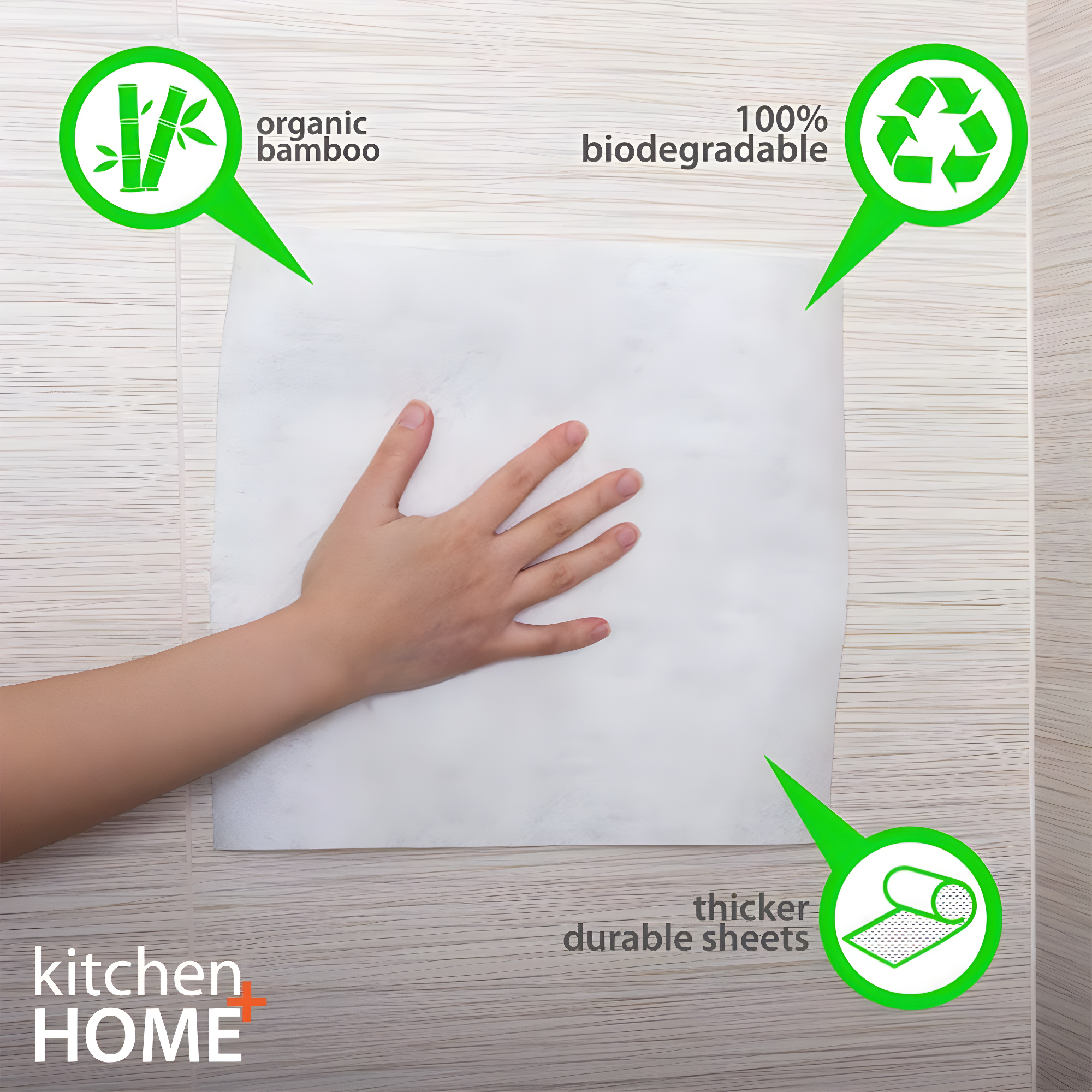 Kitchen + Home Bamboo Paper Towels  Heavy Duty Washable Reusable Rayon Towels