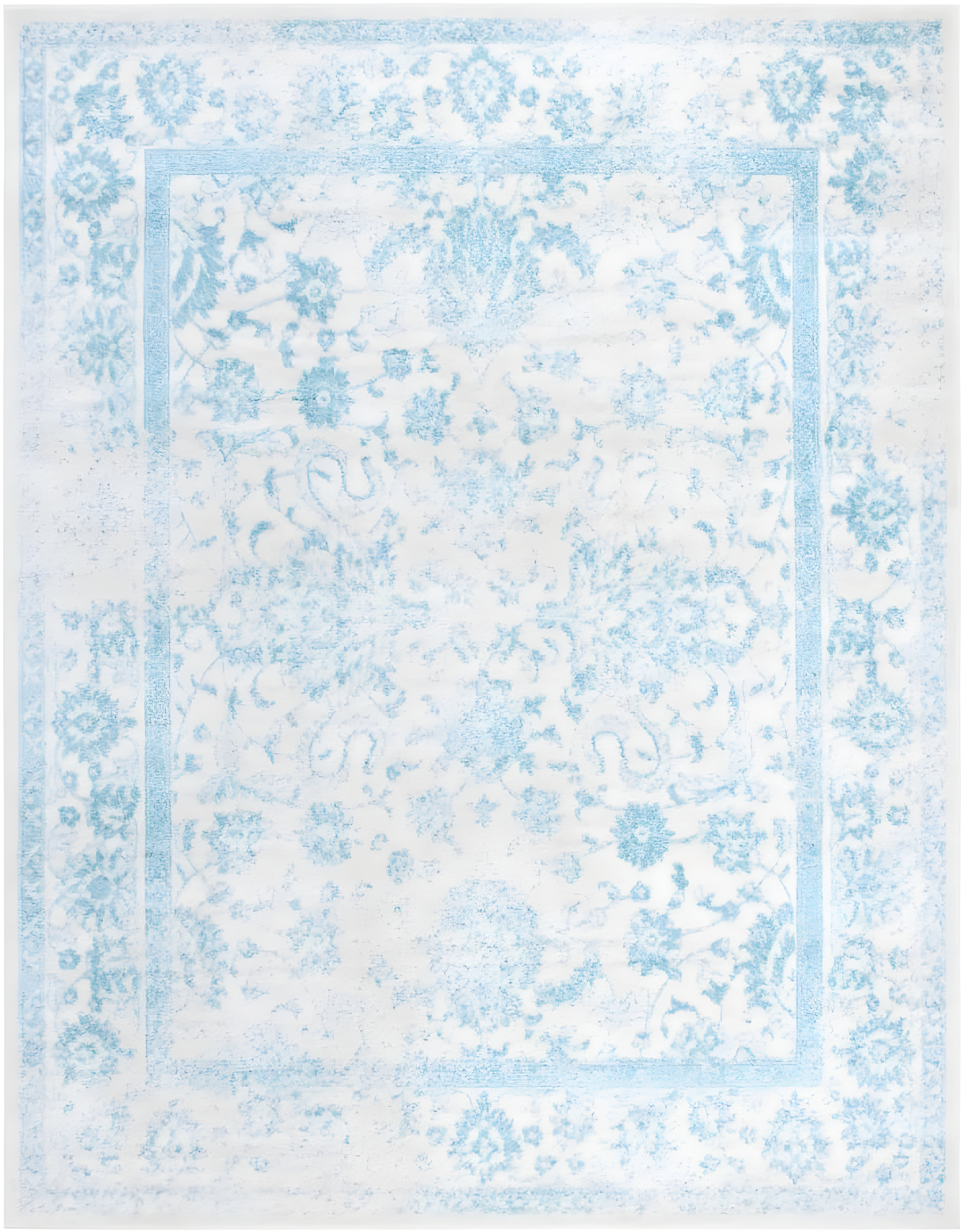 Adirondack ADR109 Machine Made Indoor Area Rug - Ivory/Light Blue - 6'x9' - Safavieh
