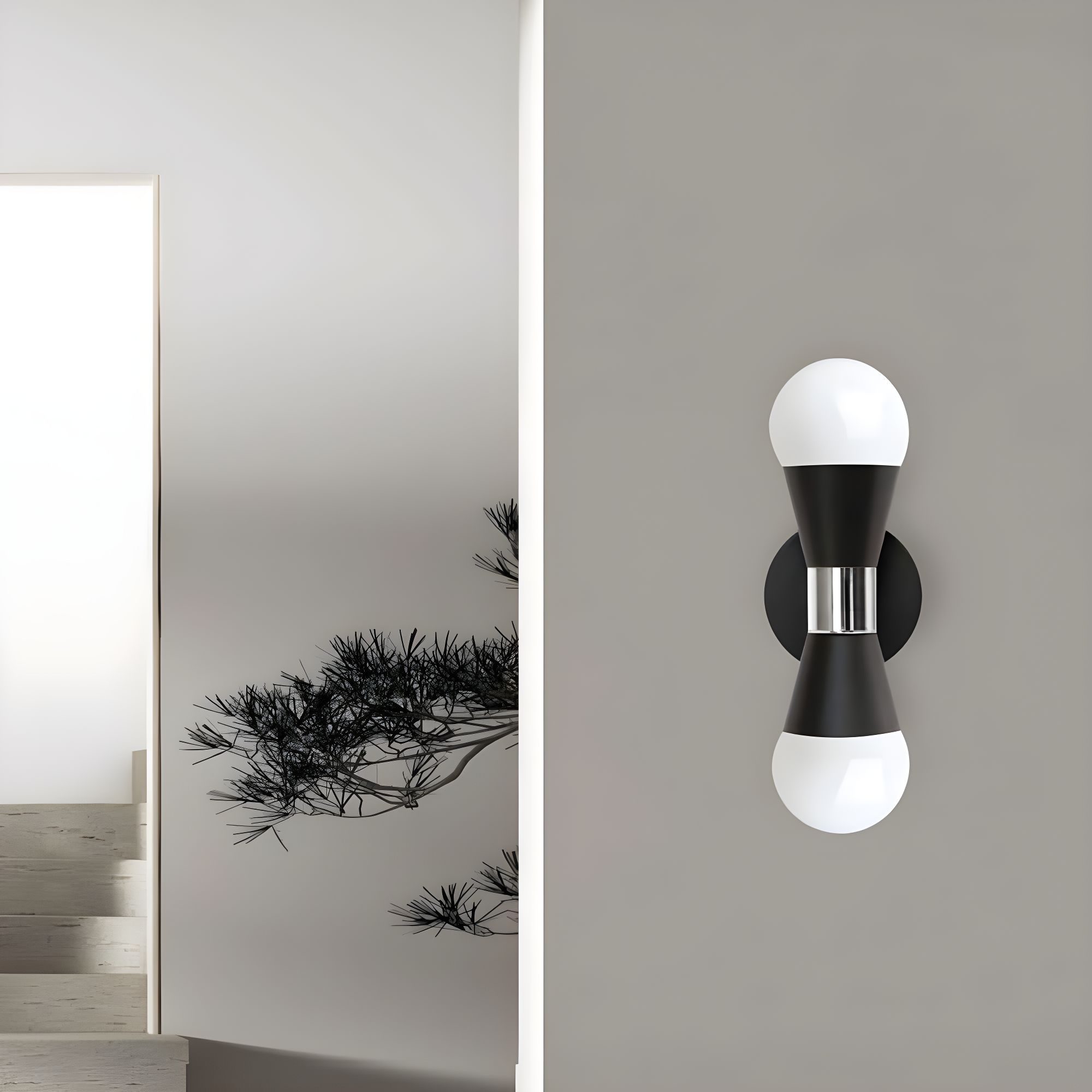 Dainolite - Fortuna - 2 Light Wall Sconce-Matte Black Finish-Polished Chrome
