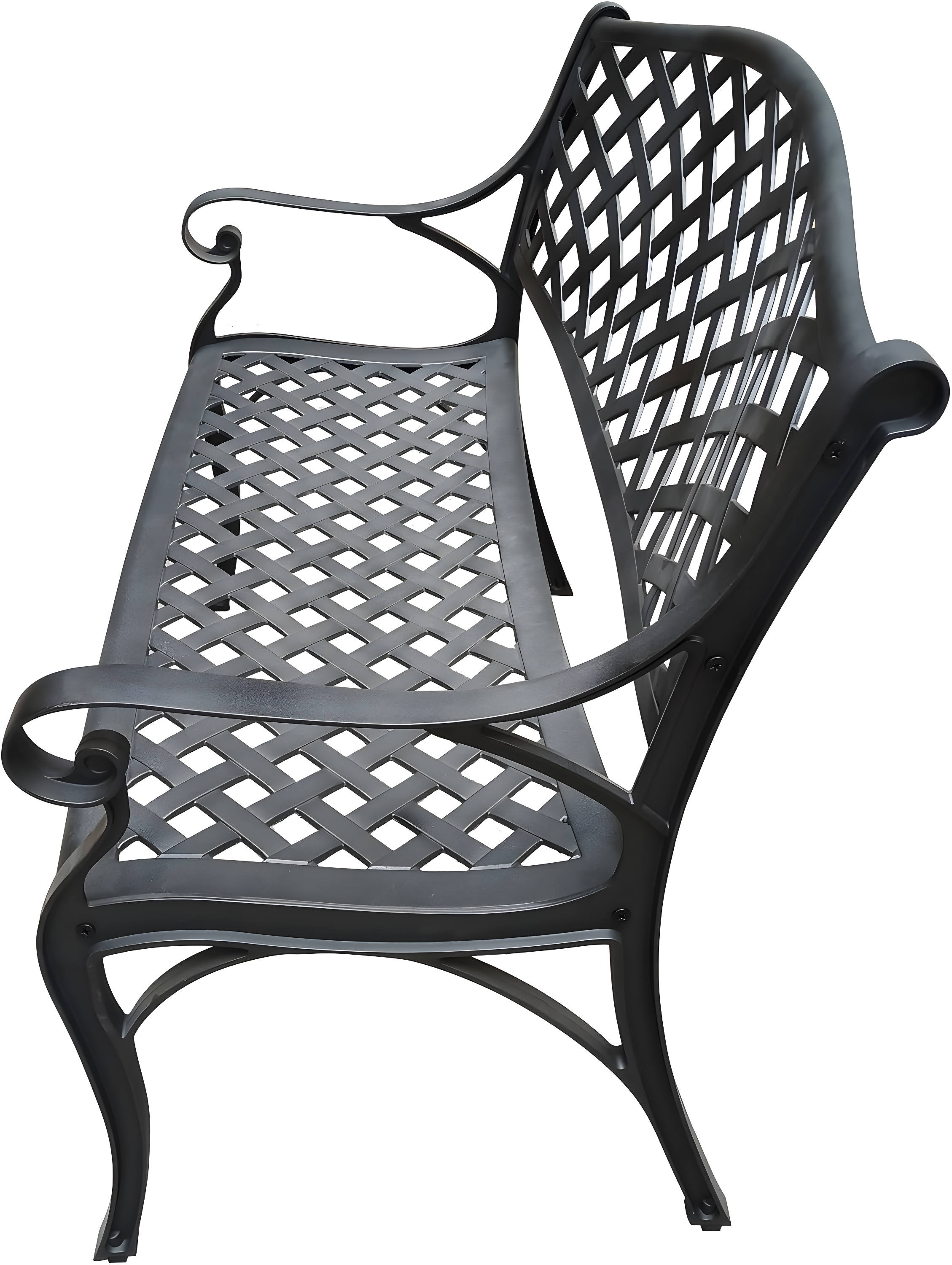 Modern Aluminum Patio Bench - Bronze - Oakland Living: Weather-Resistant, Powder-Coated