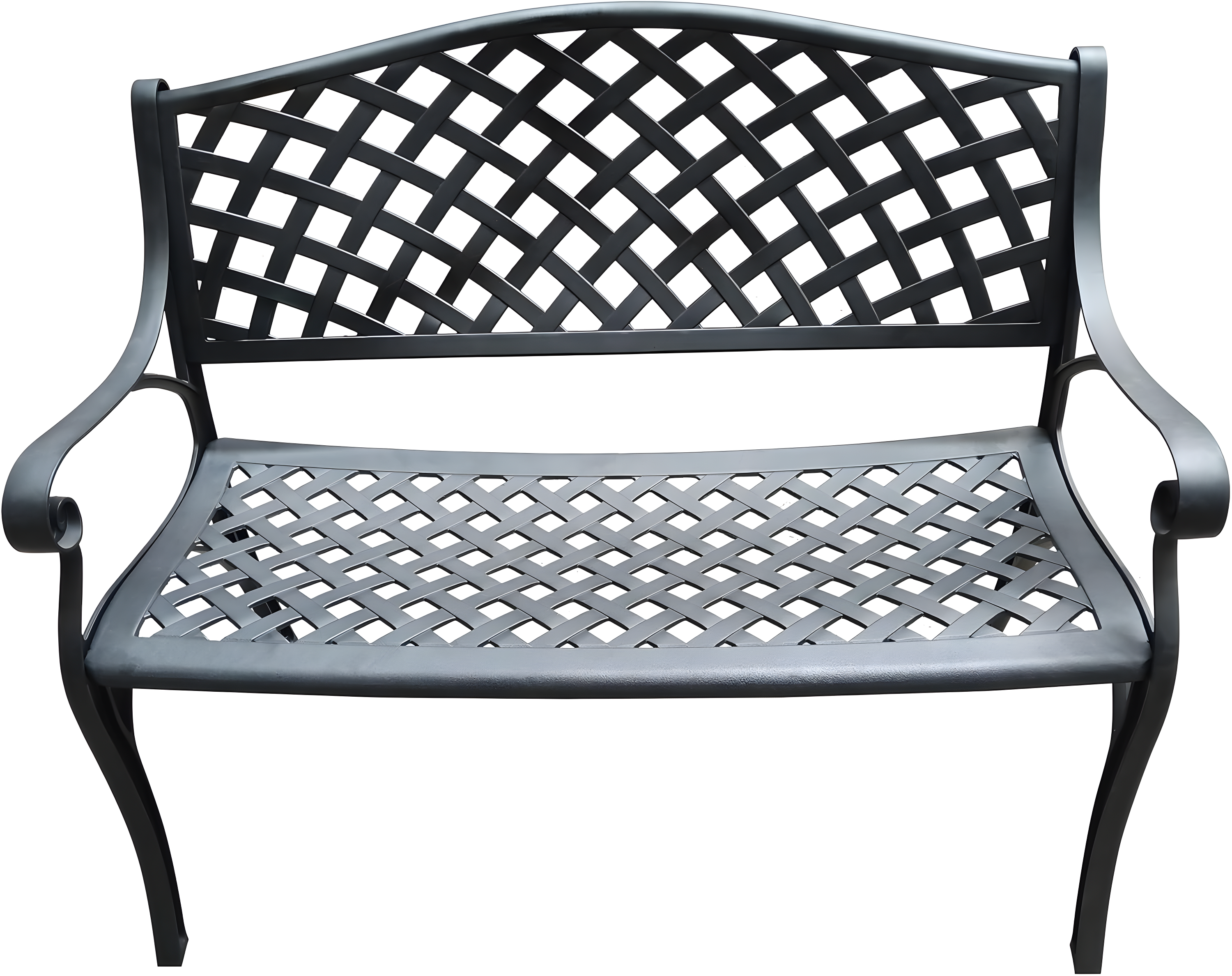 Modern Aluminum Patio Bench - Bronze - Oakland Living: Weather-Resistant, Powder-Coated