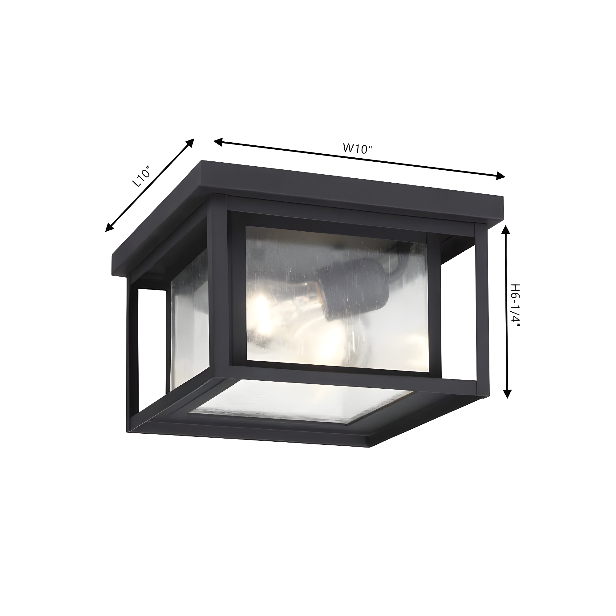 Vermont Seeded Square Outdoor Flush Mount