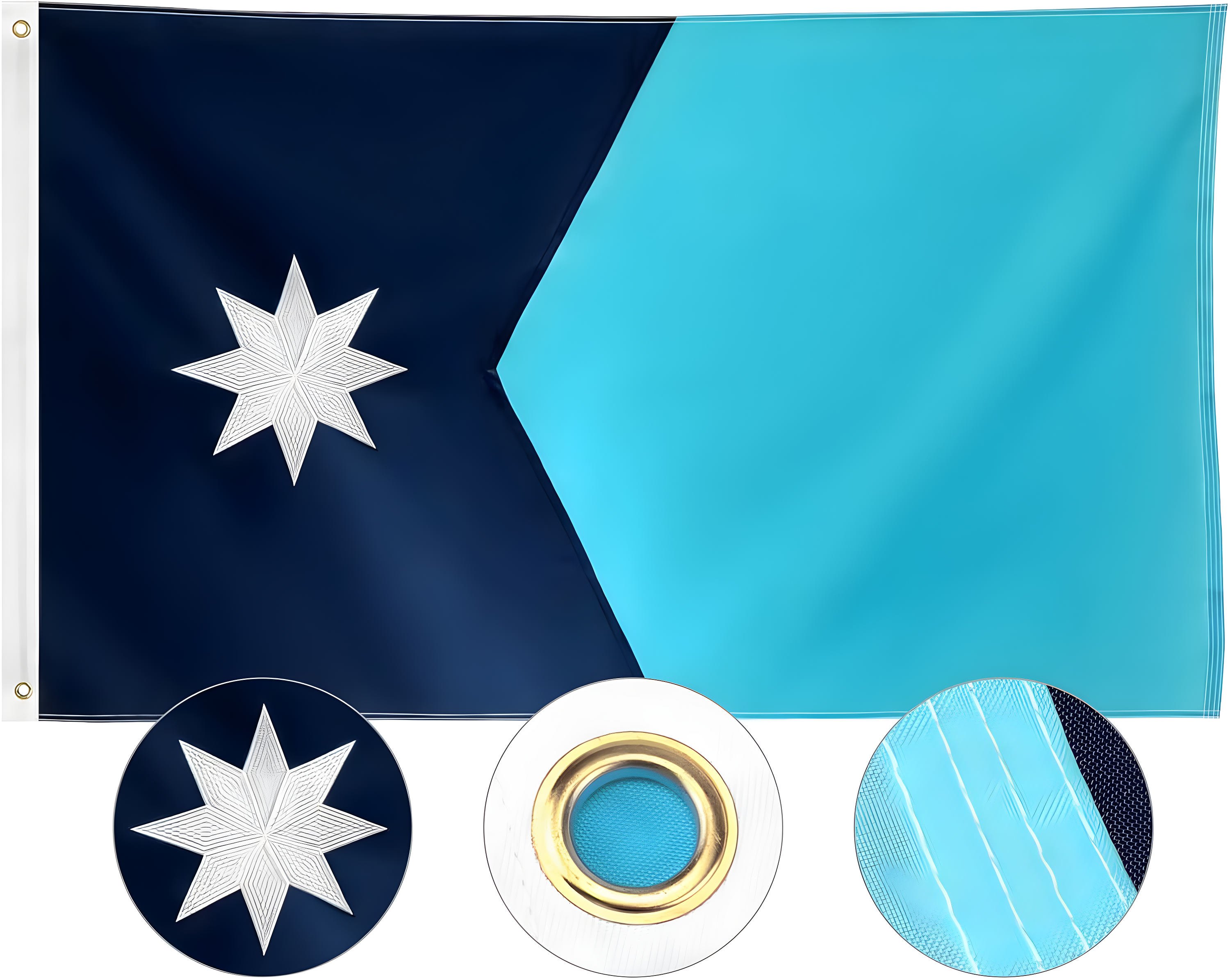 New Minnesota State Flag 3x5 Outdoor MN Flag 2 Rows Stitched Edge Canvas Header with 2 Brass Grommets