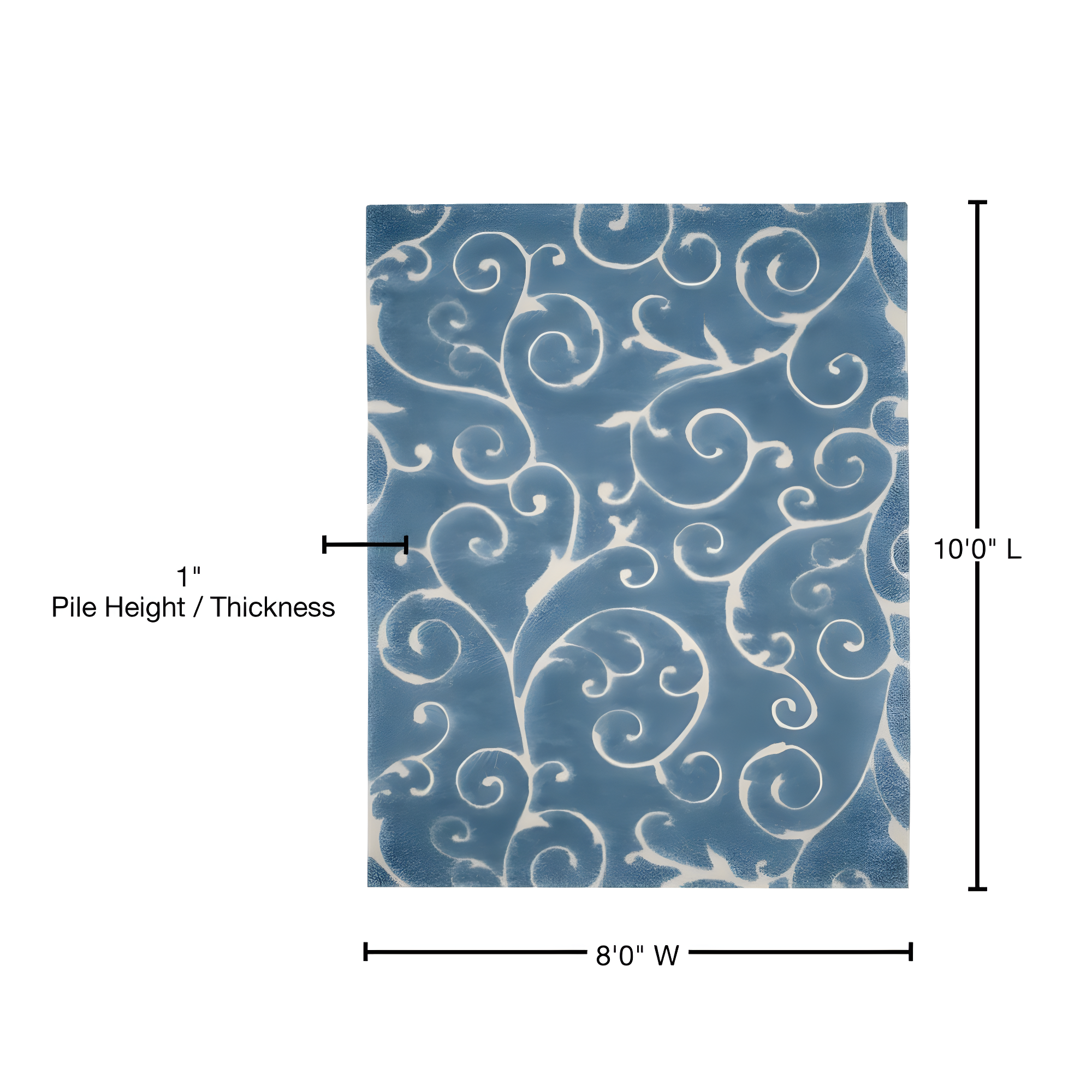 Florida Shag SG455 Power Loomed Indoor Area Rug - Light Blue/Cream - 8'x10' - Safavieh.