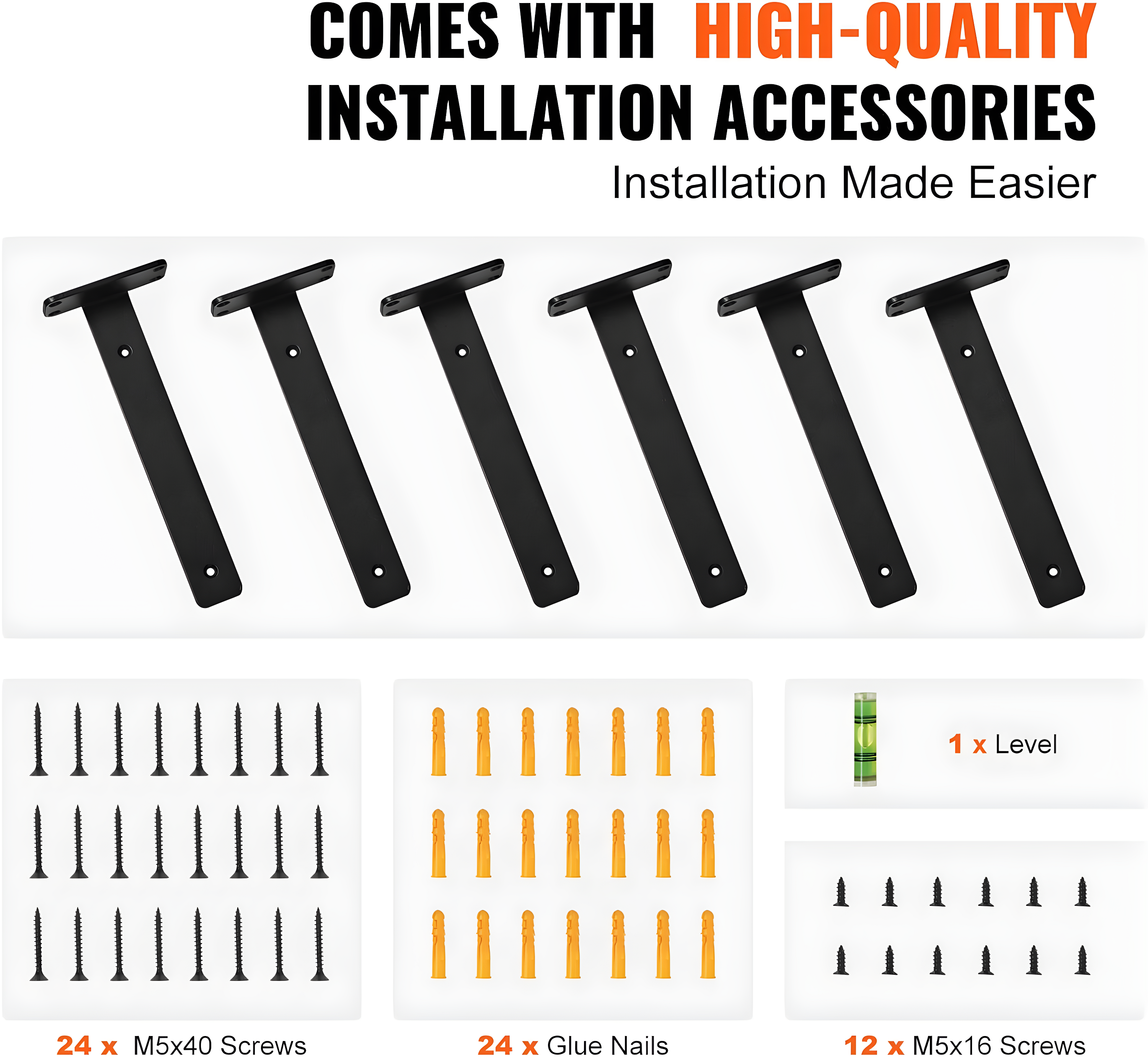 VEVOR Floating Shelf Brackets (Set of 6)