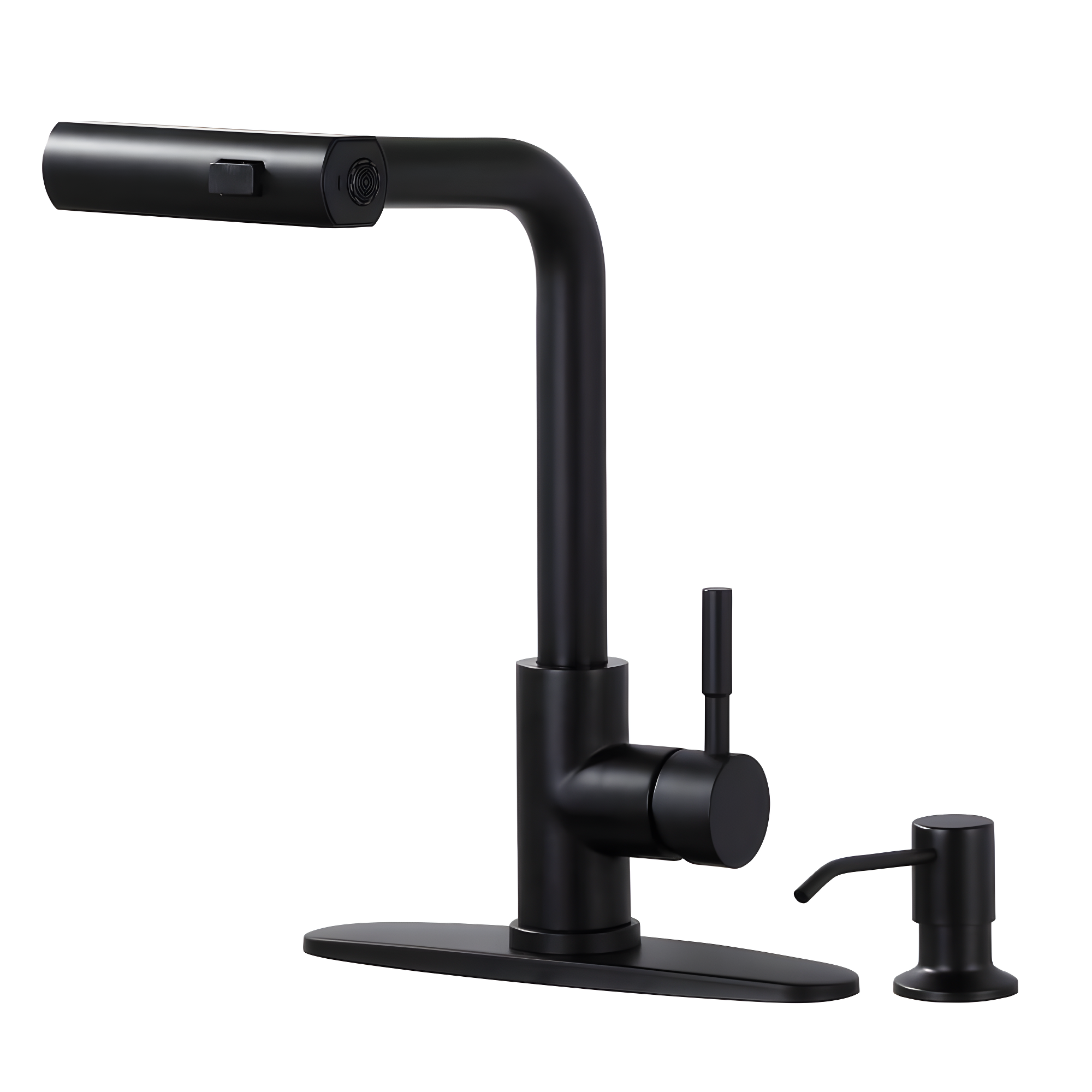 Waterfall Kitchen Faucet with Pull Down Sprayer, Stainless Kitchen Faucet with Sprayer 3 Modes