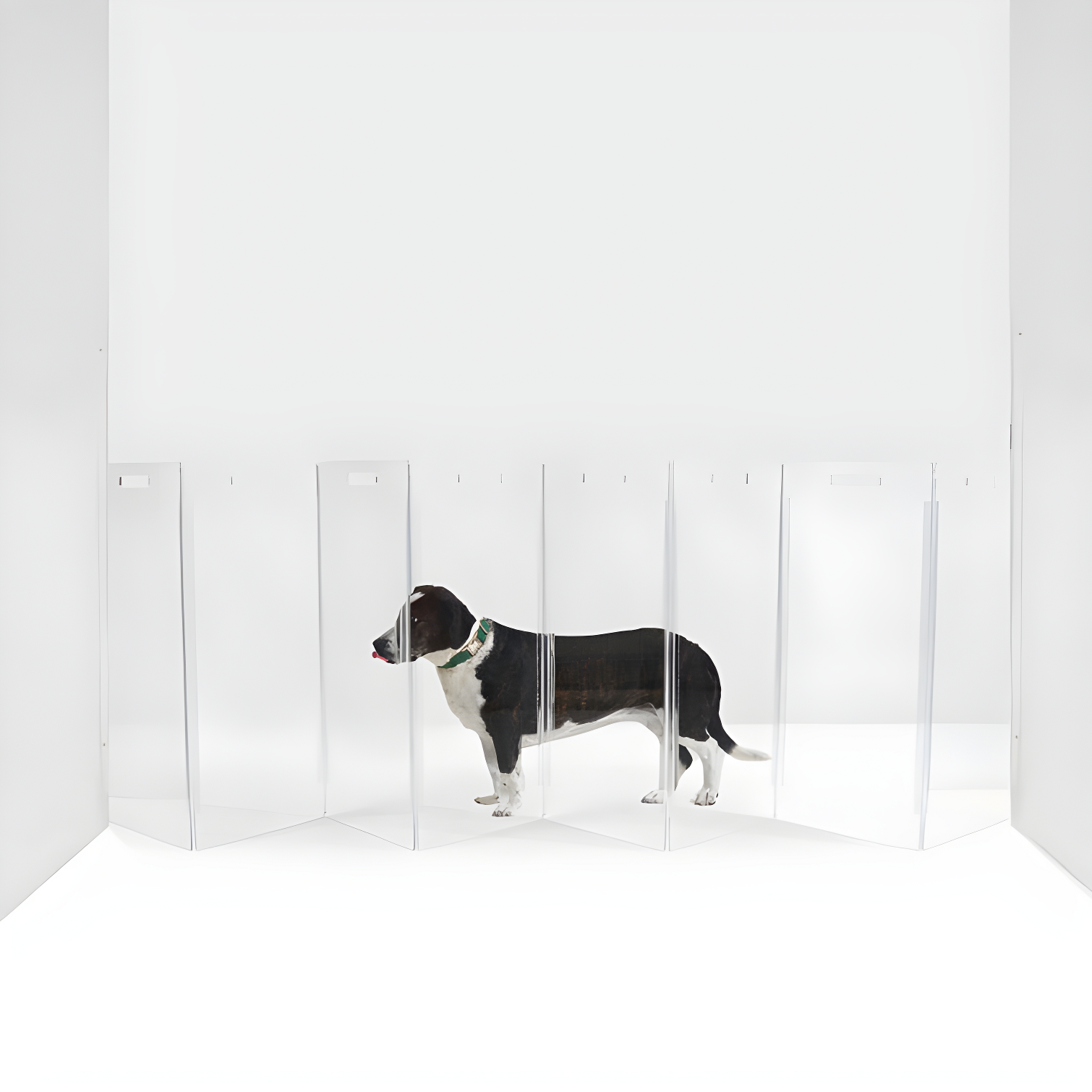 Clear Freestanding Zig Zag Pet Gate