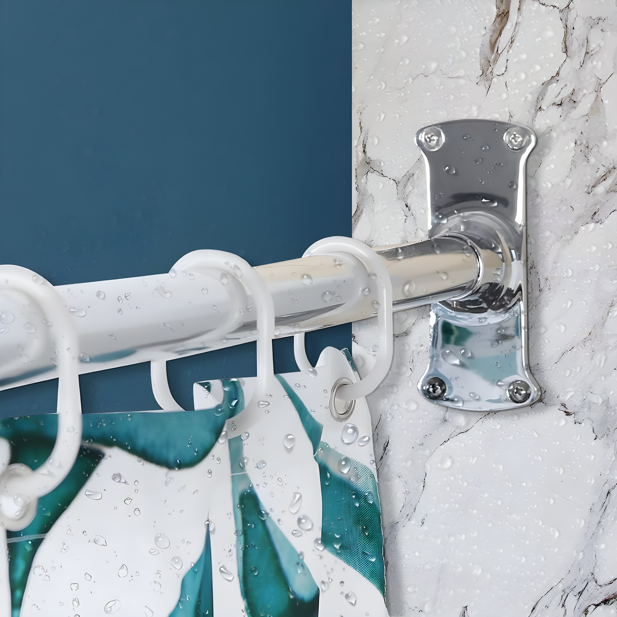 PrettyHome L Shapaed Bathroom Bathtub Corner Shower Curtain Rod Large Space 28"x68",Chrome Finished