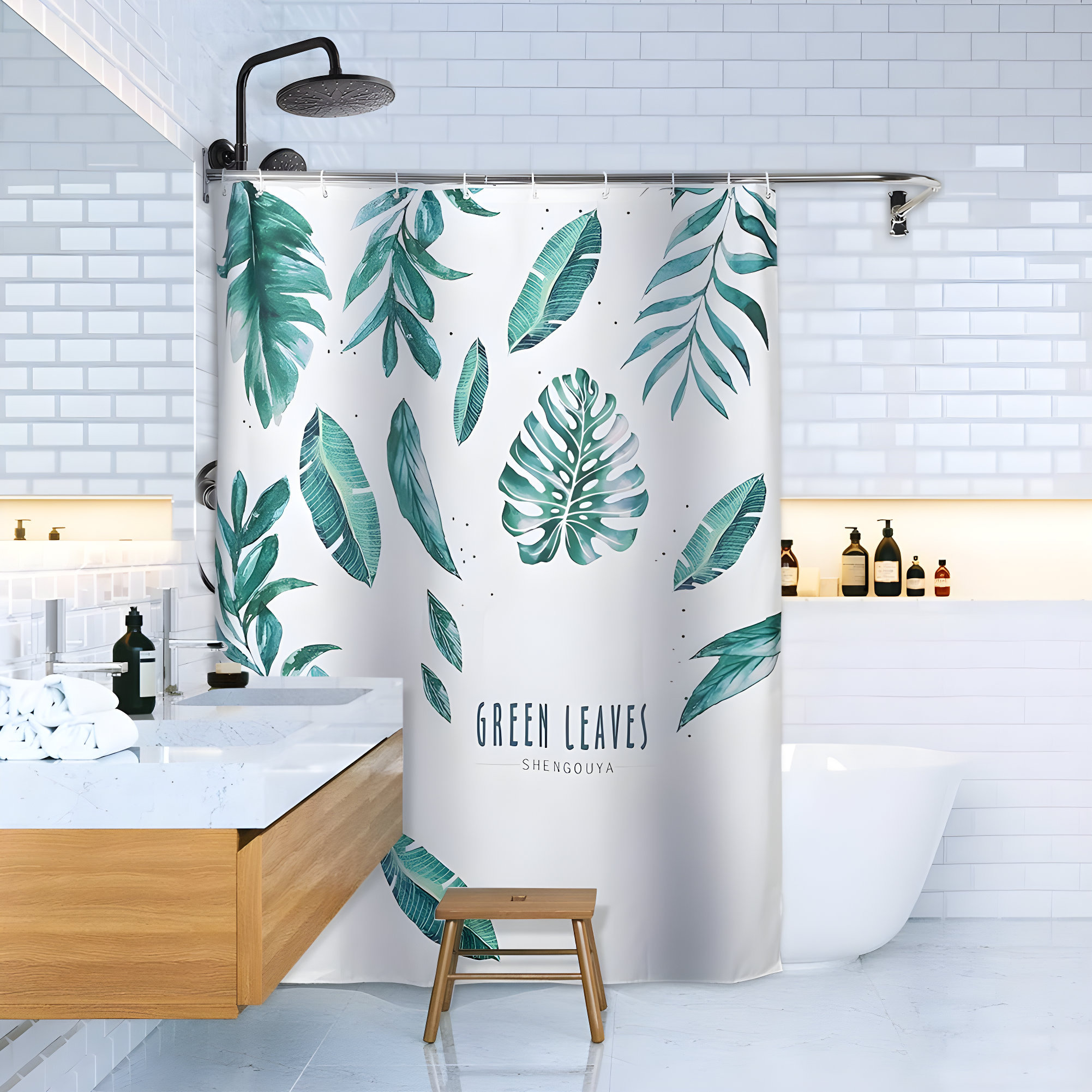 PrettyHome L Shapaed Bathroom Bathtub Corner Shower Curtain Rod Large Space 28"x68",Chrome Finished