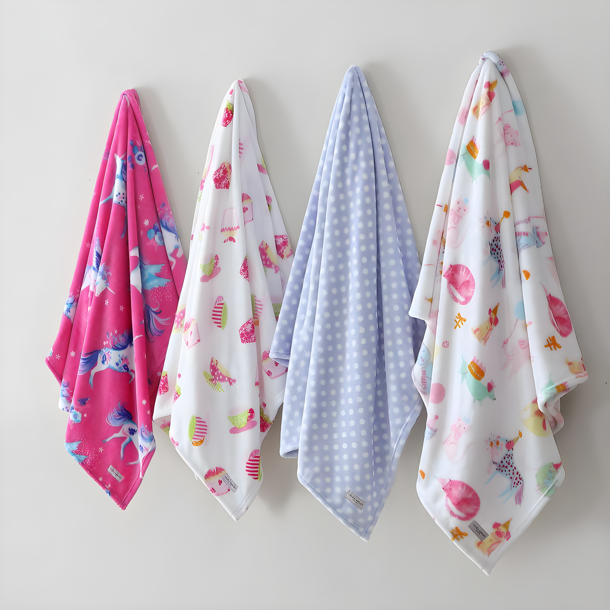 50"x60" LA Kids' Unicorn Utopia Ultra Soft Plush Throw Blanket Pink - Laura Ashley: Cozy Fleece, Hemstitched, OEKO-TEX Certified