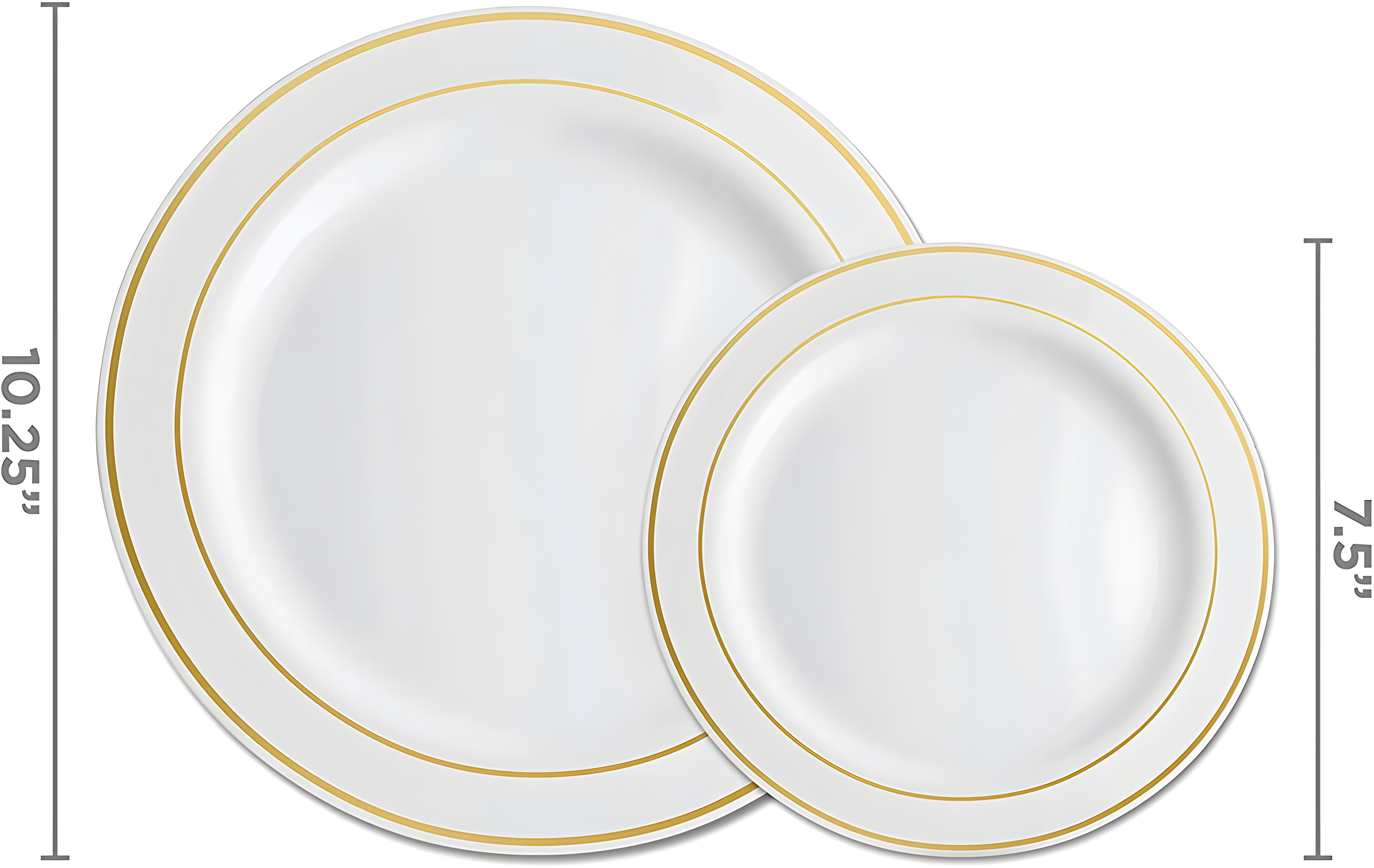 Munfix Elegant Wedding Party Plates, Plastic White and Gold, 60 Count
