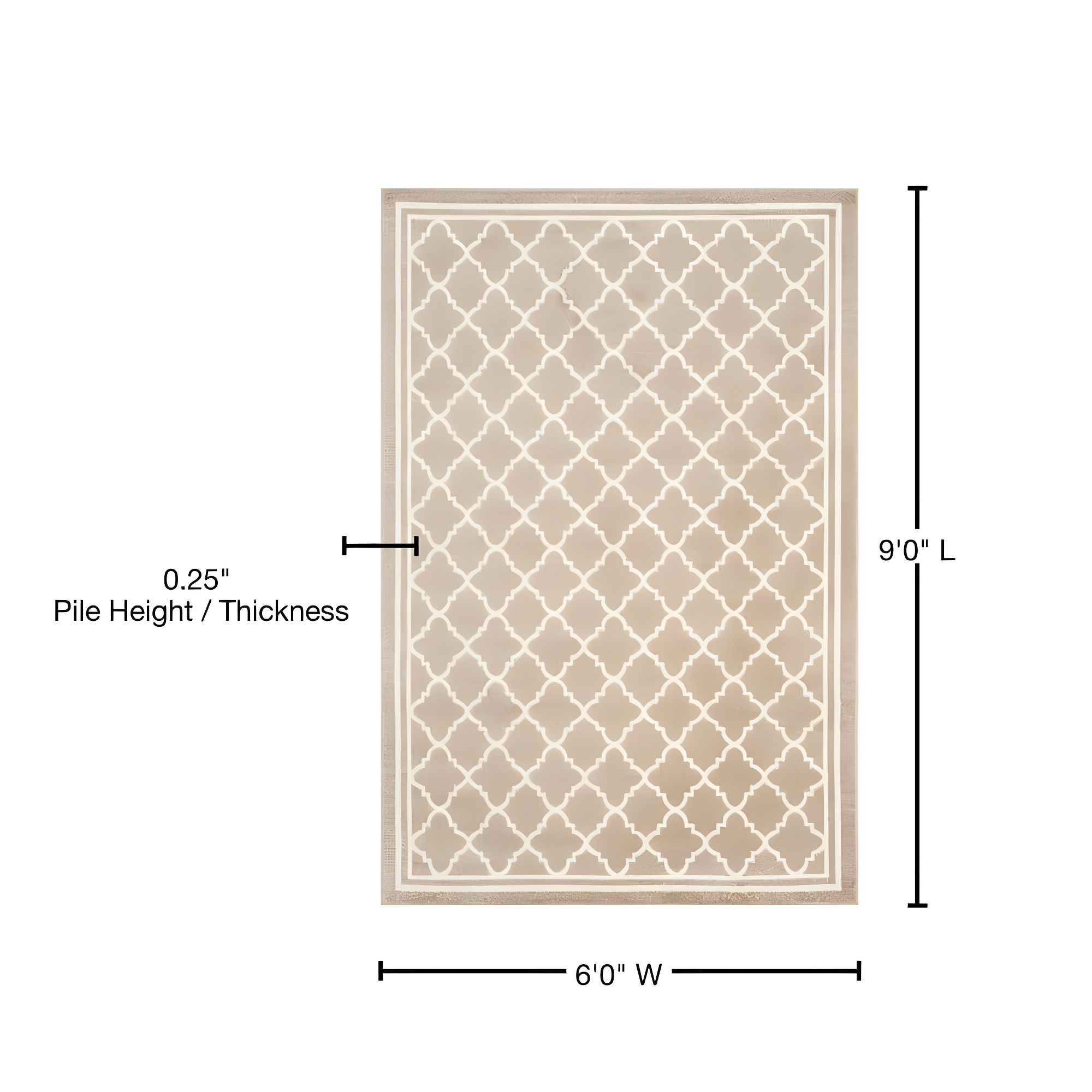 Amherst AMT422 Power Loomed Indoor Area Rug - Wheat/Beige - 6'x9' - Safavieh