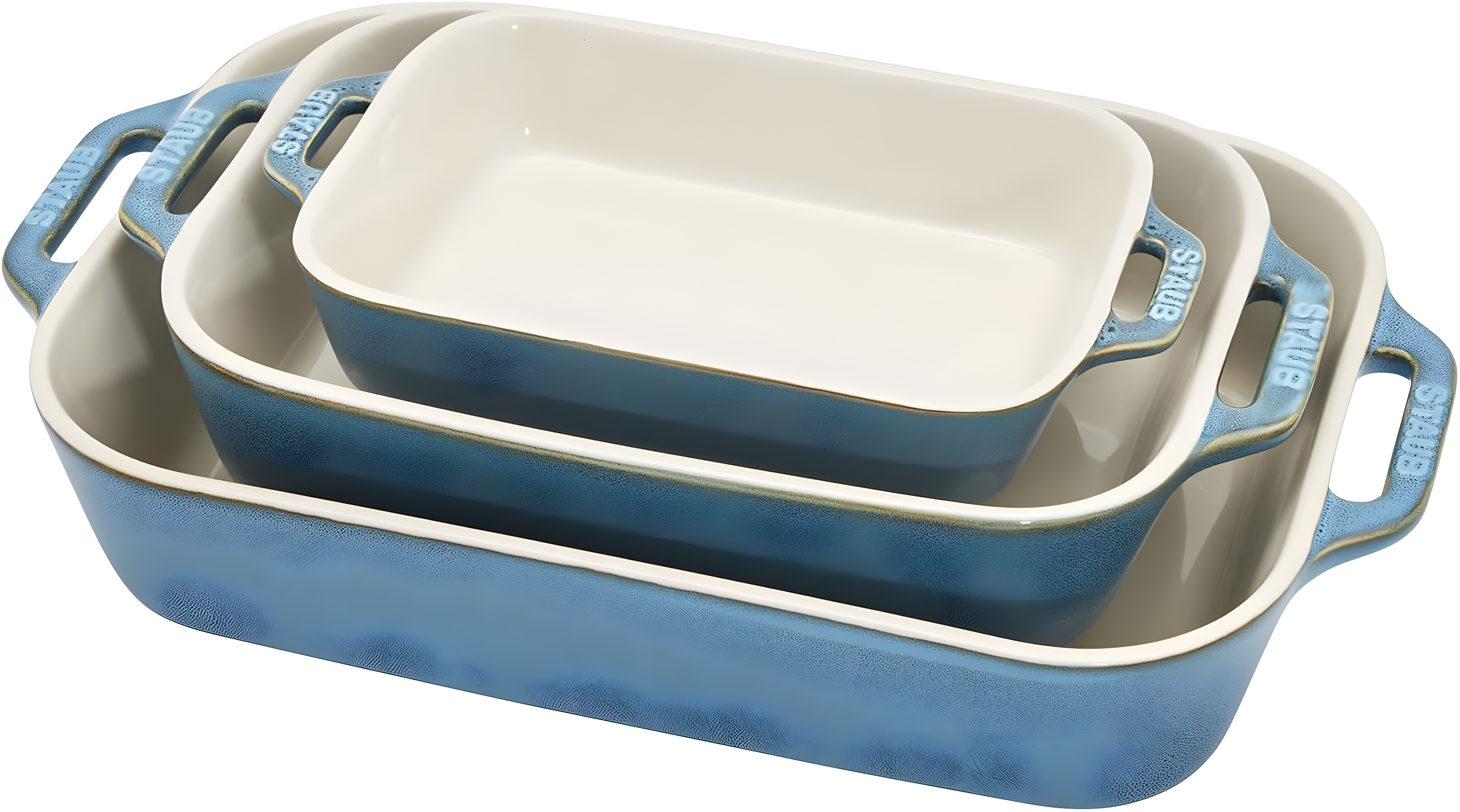 Staub ® Turquoise Rectangular Bakers, Set of 3
