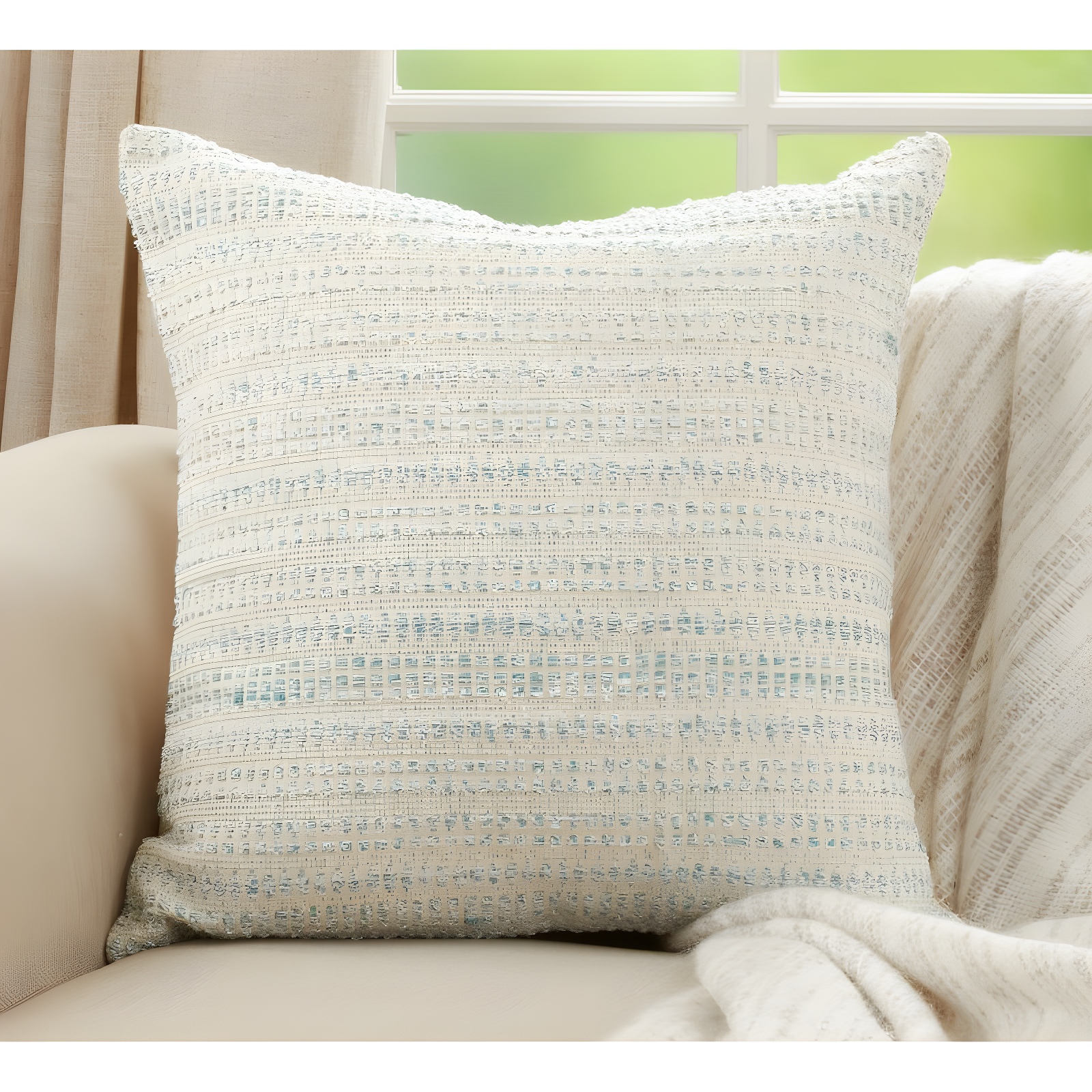 Saro Celeste Collection Geometric Cotton Blend Throw Pillow