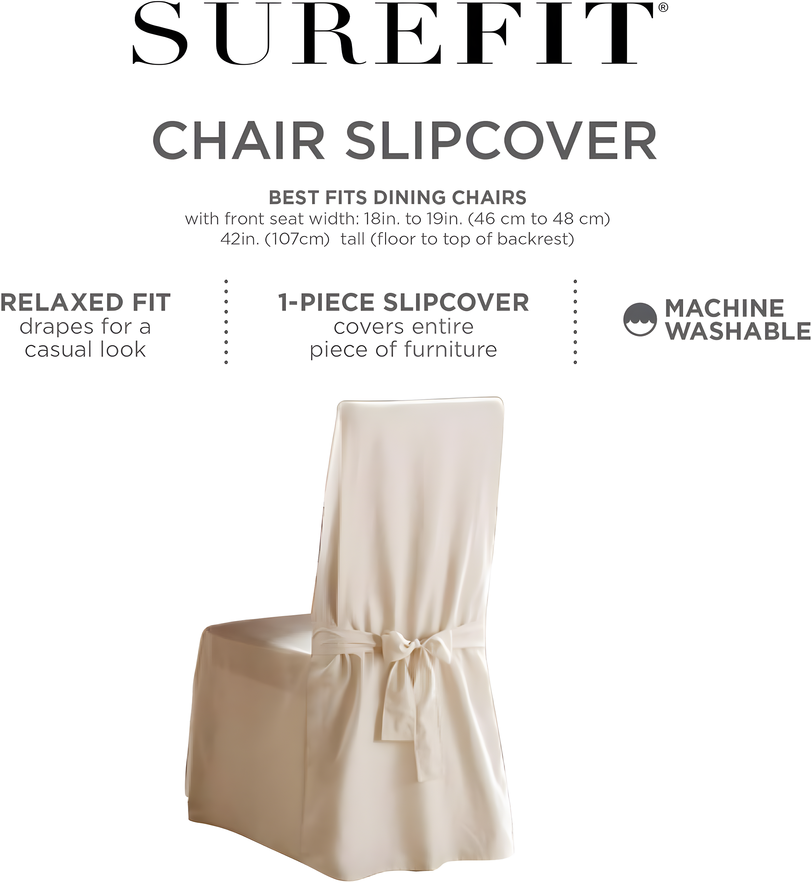 Scroll Classic Box Cushion Dining Chair Slipcover