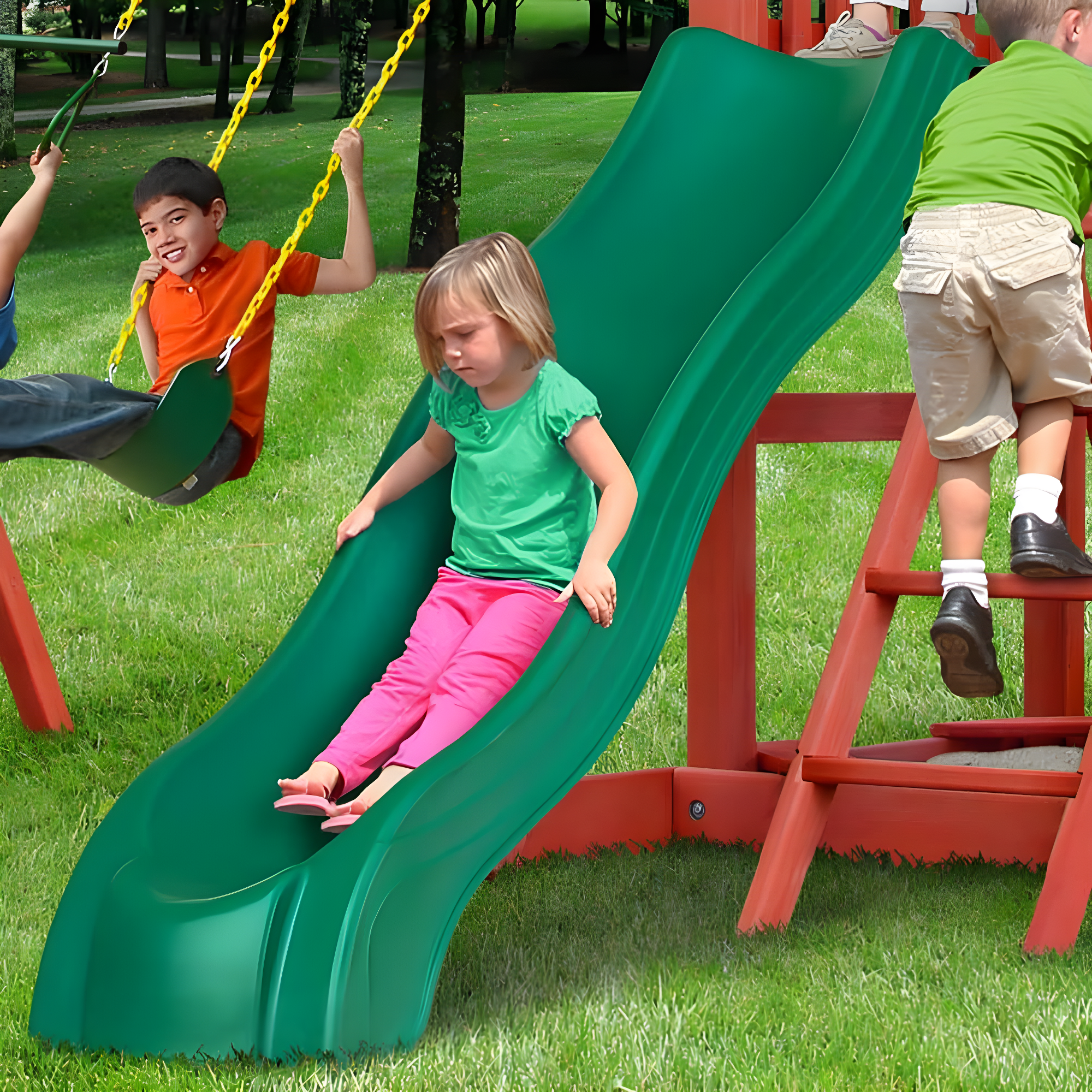 Swing-N-Slide 4 Foot Apex Wave Slide with Lifetime Warranty, Green