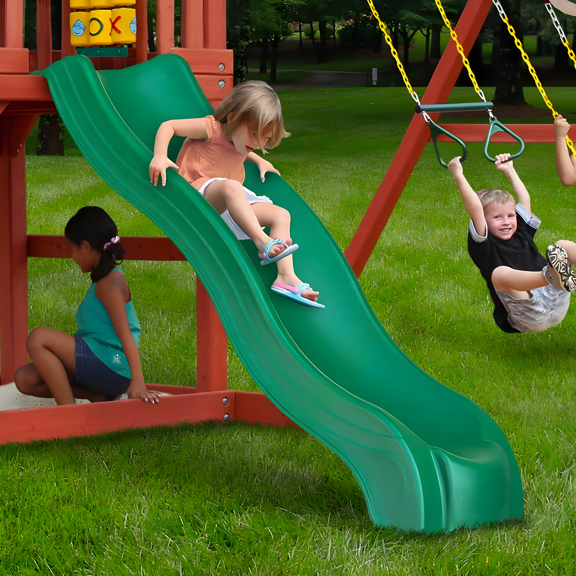 Swing-N-Slide 4 Foot Apex Wave Slide with Lifetime Warranty, Green