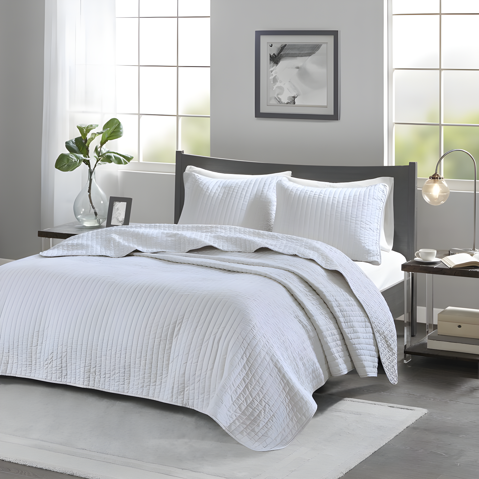 Madison Park Barwick Reversible Solid 3 Piece Quilt Set