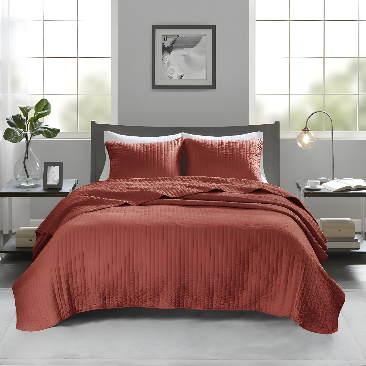 Madison Park Barwick Reversible Solid 3 Piece Quilt Set
