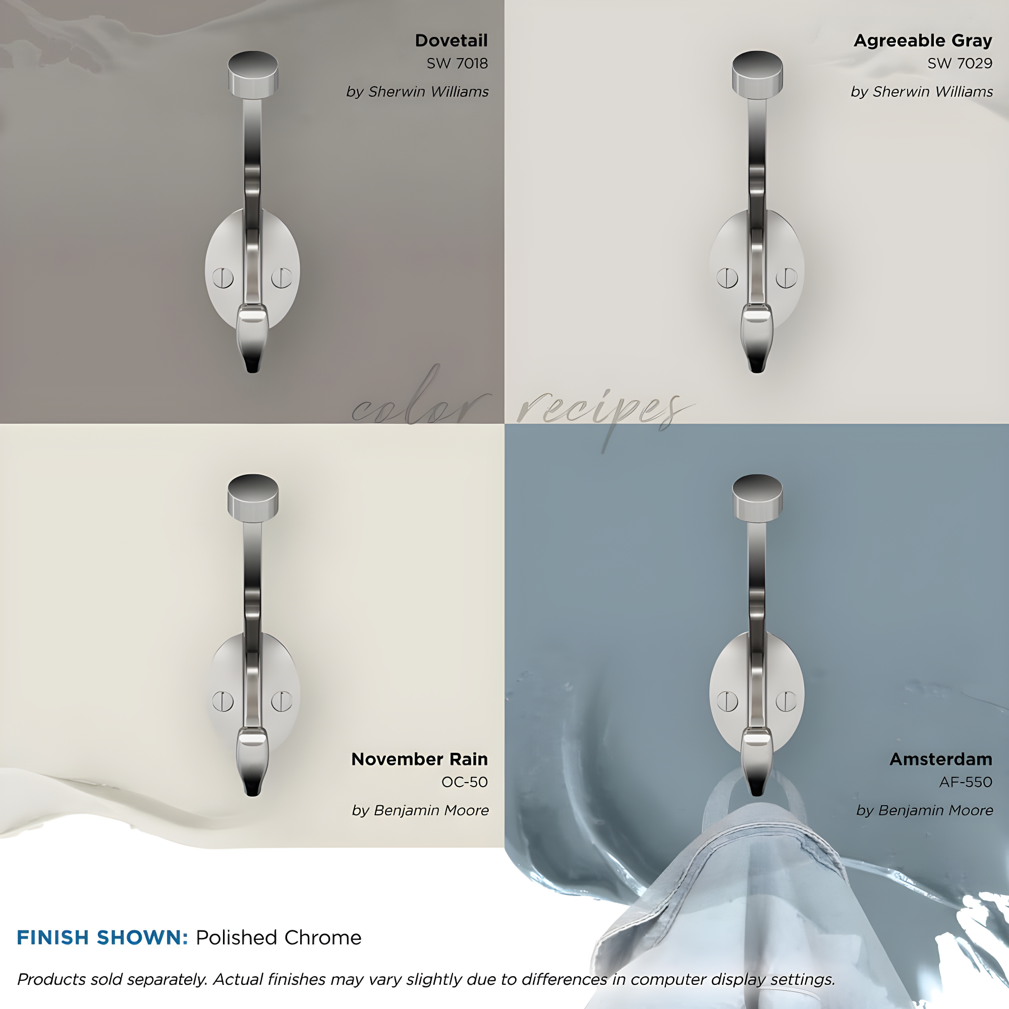 Amerock H5546526 | Adare Double Prong Decorative Wall Hook | Polished Chrome Hook for Coats, Hats, Backpacks, Bags | Hooks for Bathroom, Bedroom, Closet, Entryway, Laundry Room, Office