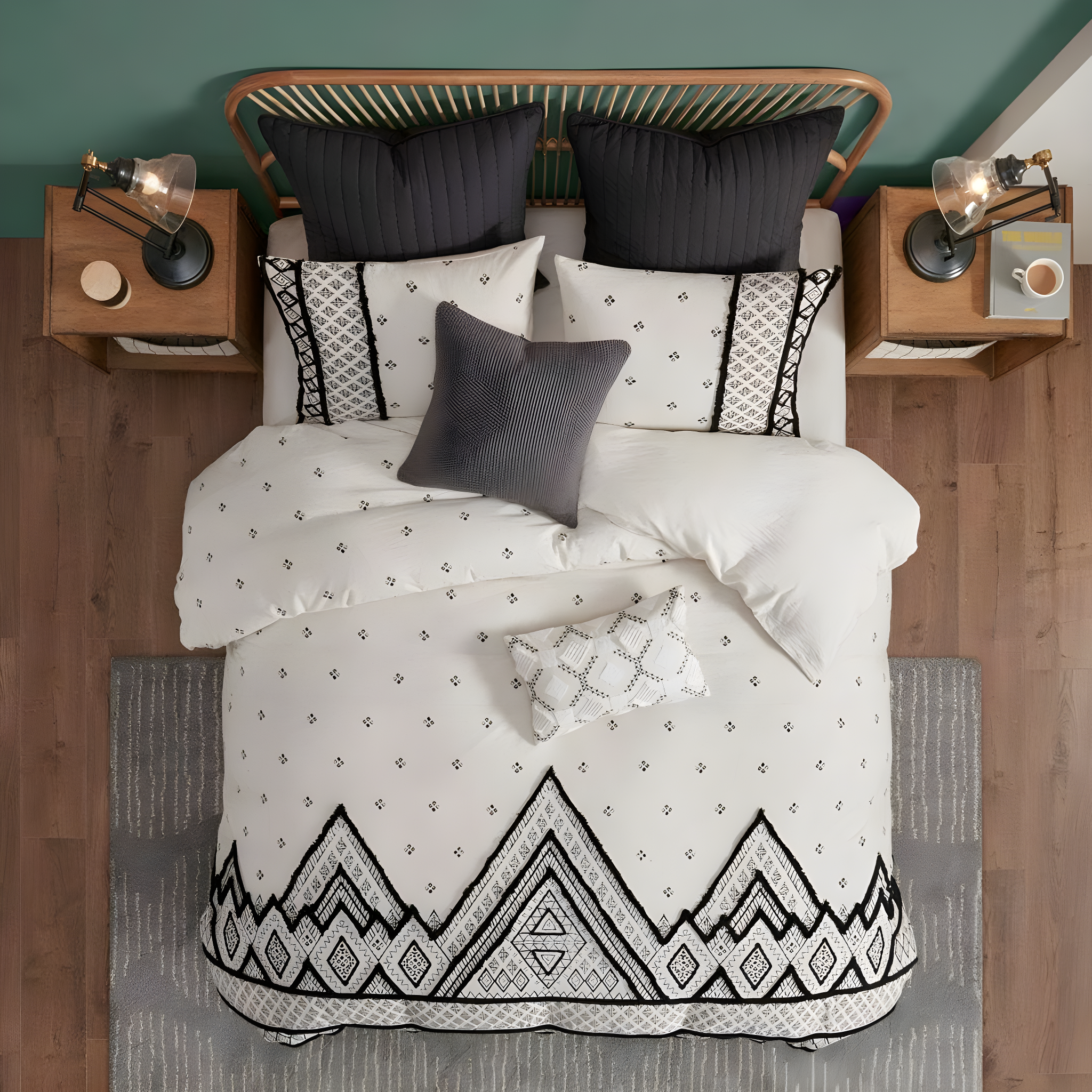 INK+IVY Marta 3 Piece Cotton and Flax Linen Blend Comforter Set