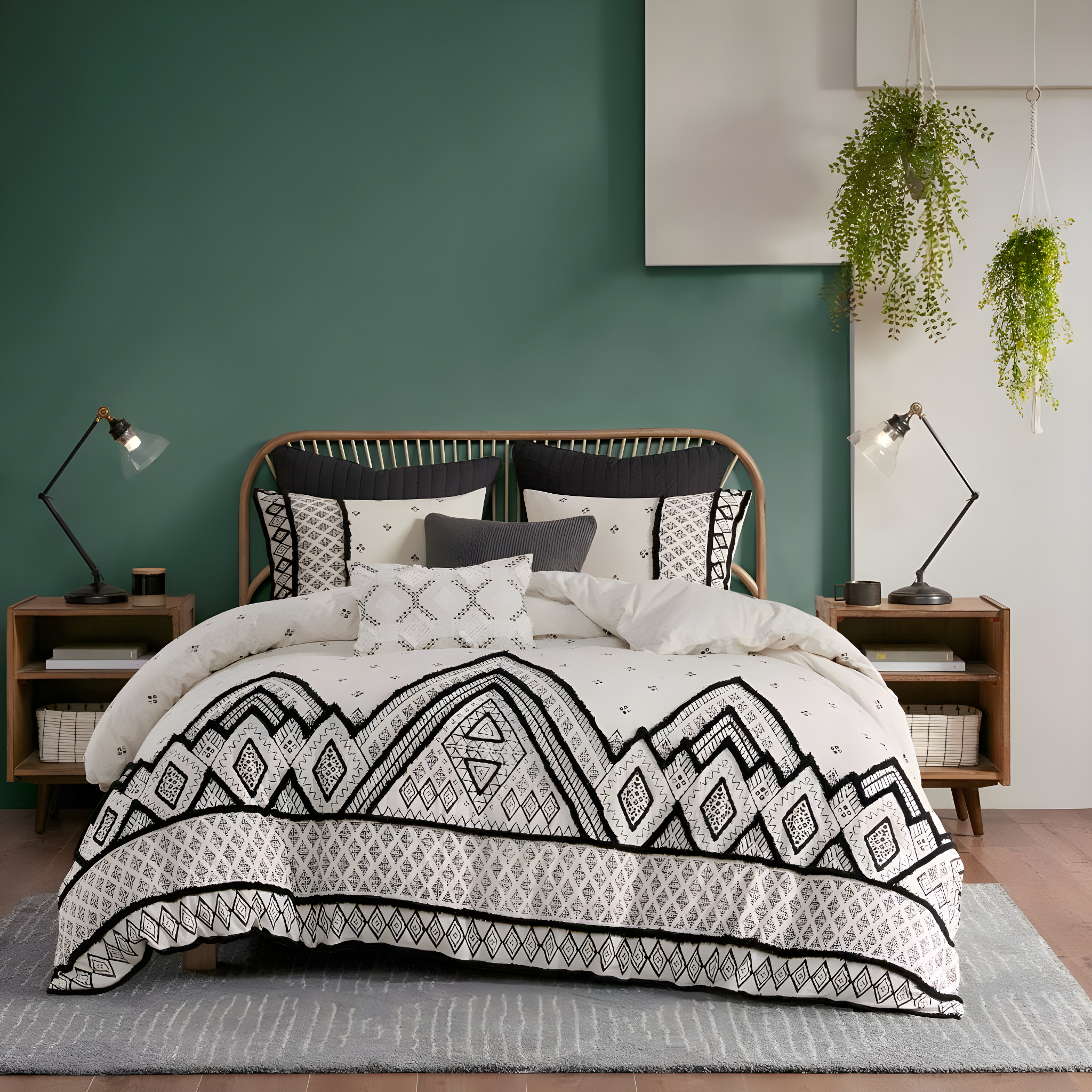 INK+IVY Marta 3 Piece Cotton and Flax Linen Blend Comforter Set