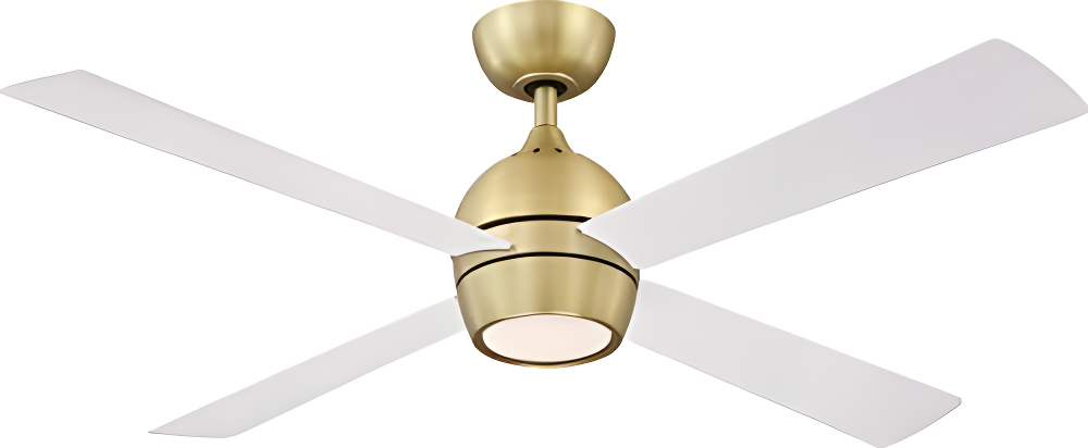 Indi Ceiling Fan + Light - White/Brass / 52"