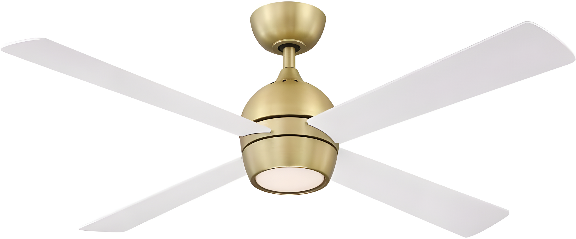 Indi Ceiling Fan + Light - White/Brass / 52"