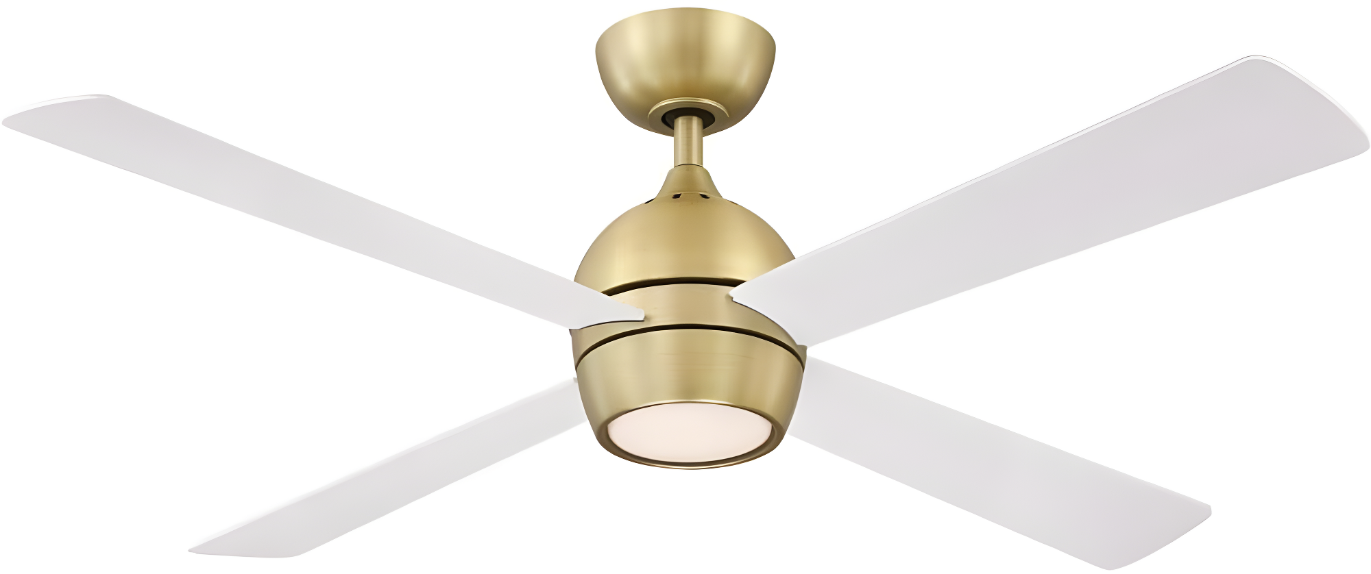 Indi Ceiling Fan + Light - White/Brass / 52"