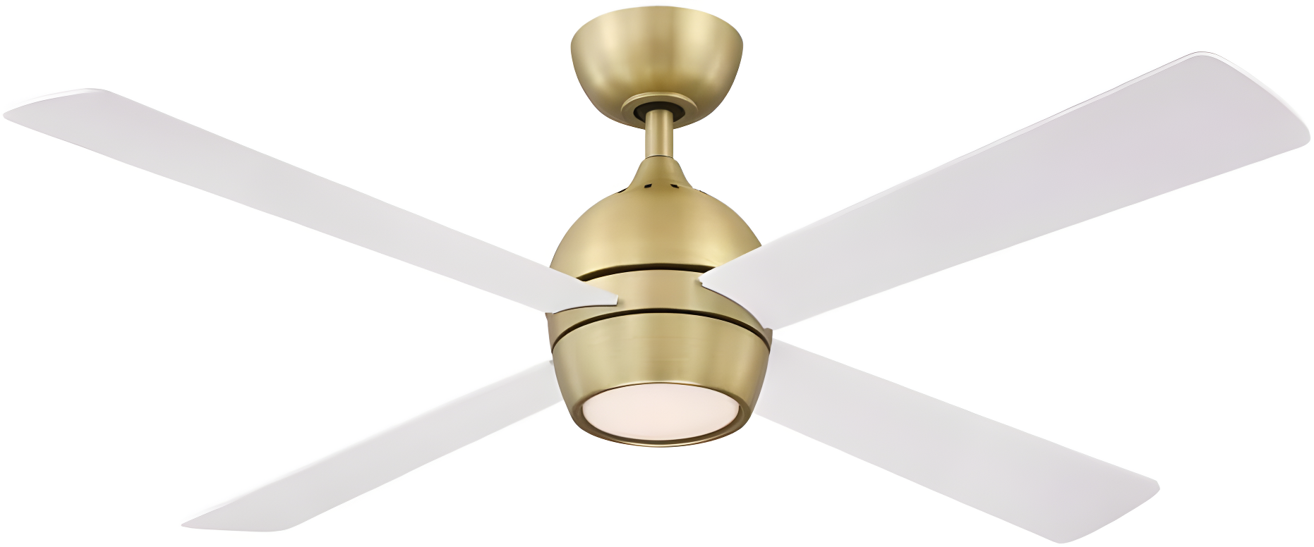 Indi Ceiling Fan + Light - White/Brass / 52"