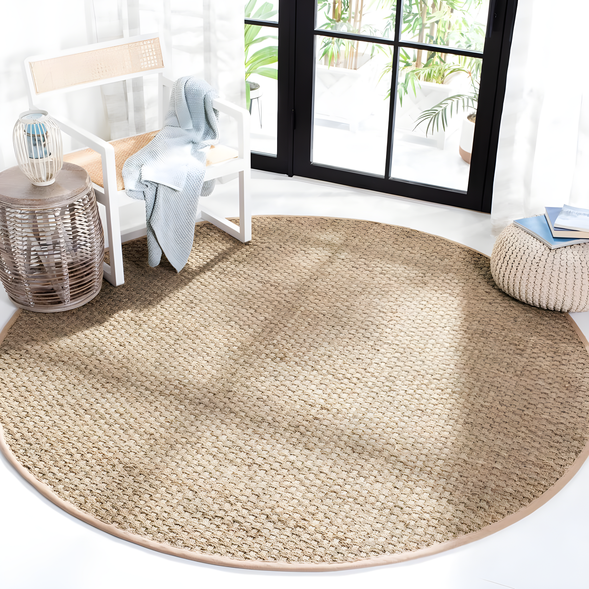 Natural Fiber NF114 Power Loomed Indoor Accent Rug - Natural/Beige - 3' Round - Safavieh.