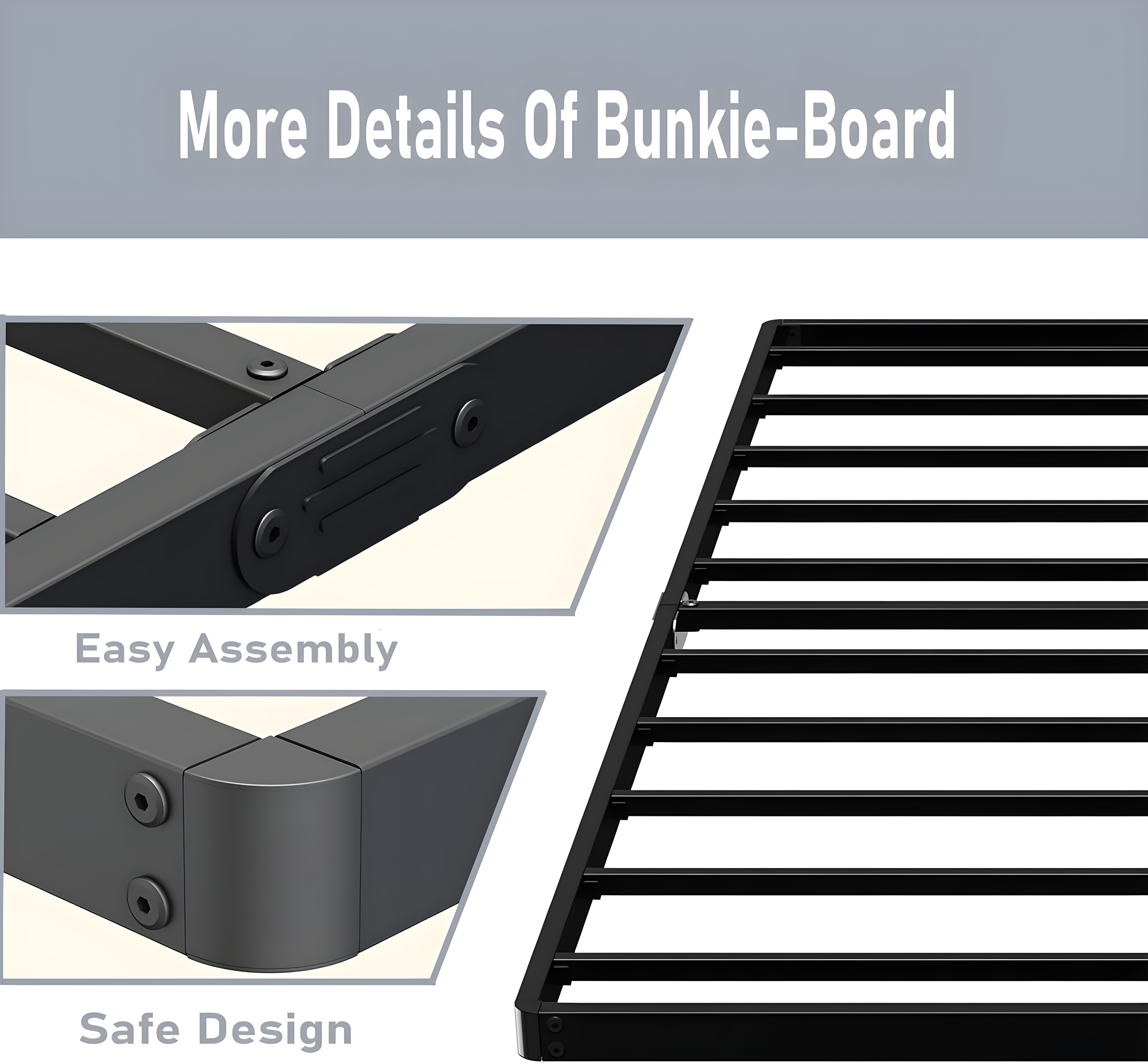 Alwyn Home Bercht 2" Low Profile Metal Box Spring Bunkie Board, Thin Bed Slat Replacement(No legs)