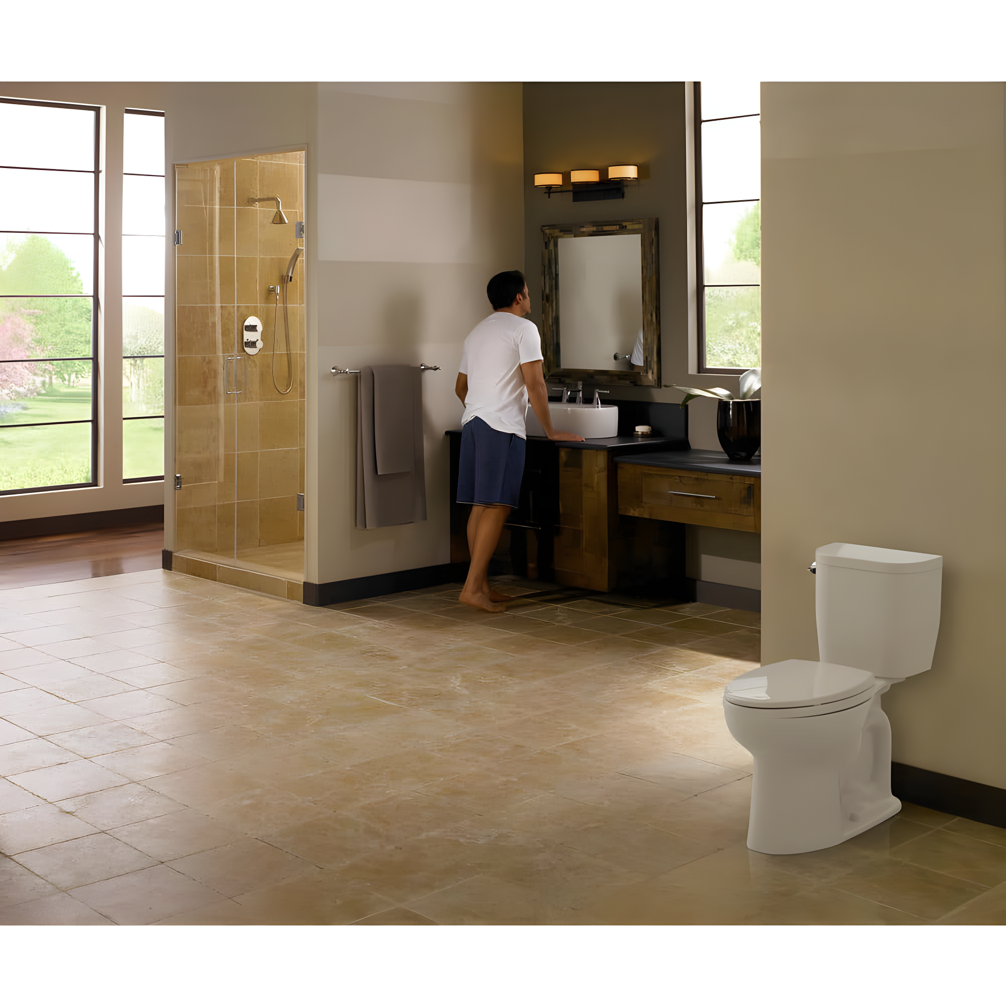 Entrada™ 1.28 GPF (Water Efficient) Elongated Two-Piece Toilet (Seat Not Included)